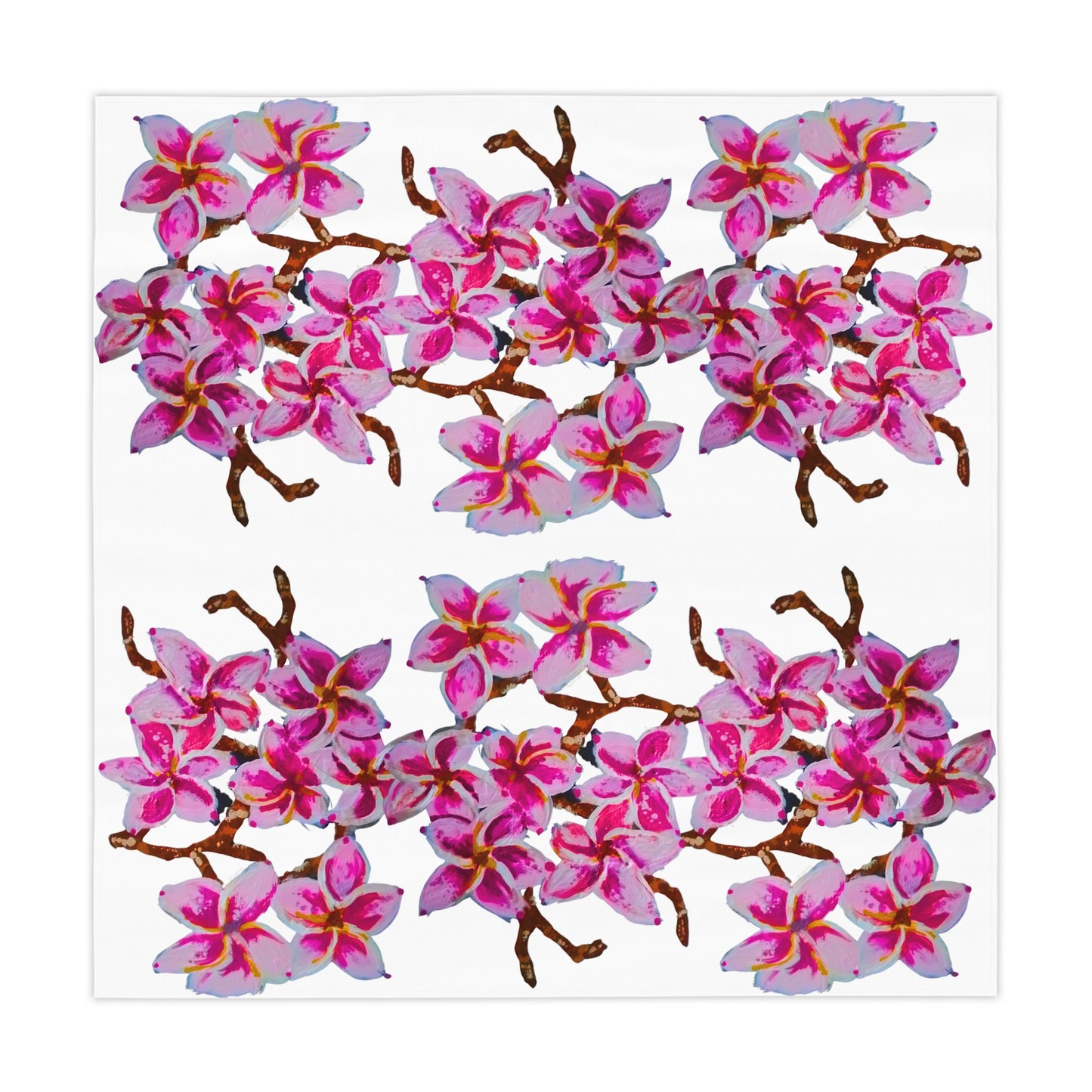 Cherry Blossom Floral Printed Tablecloth, Lightweight Large Beach Blanket, Festive Outdoor Tablecloth