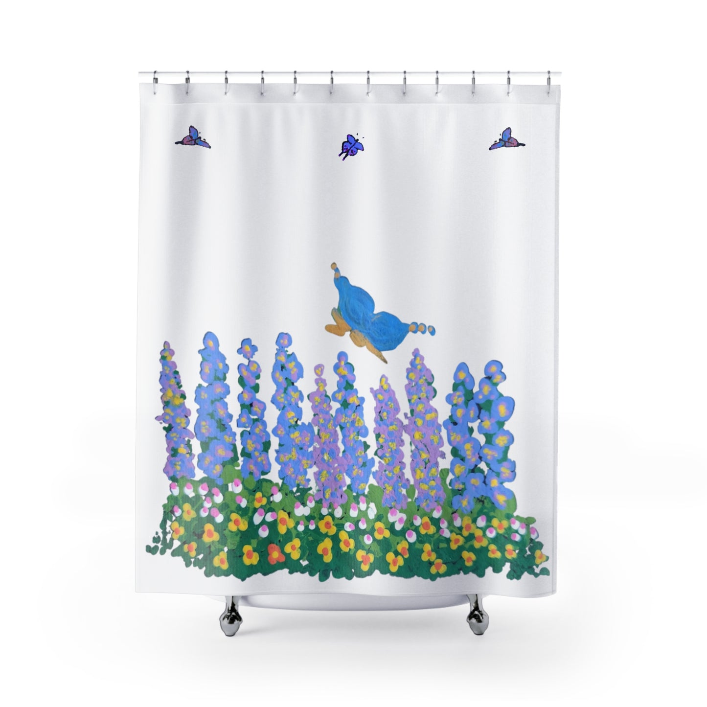 Butterfly Lovers Garden Shower Curtains, Bathroom Refresh Gifts, Botanical Bathroom Decor