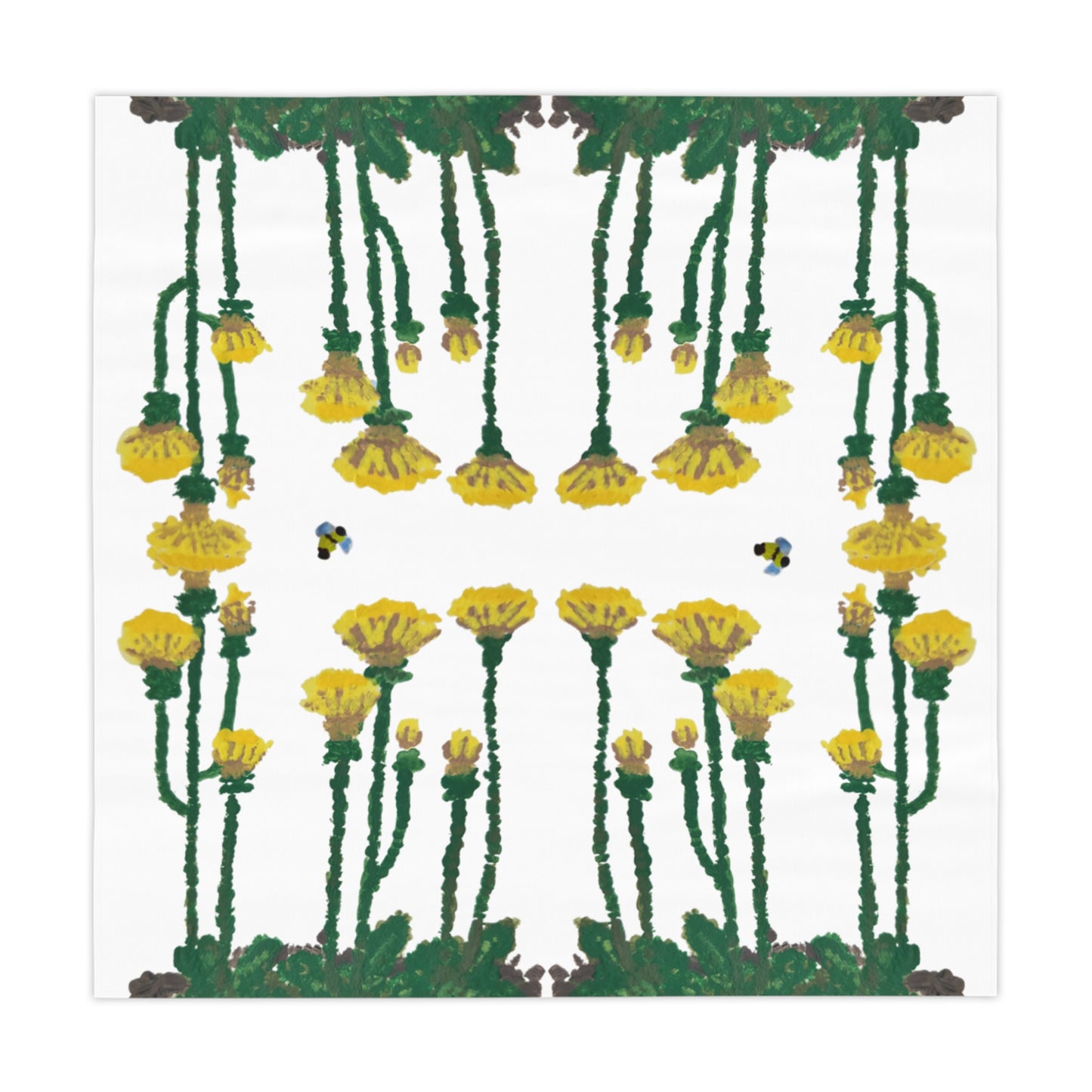 Dandelion Floral Tablecloth, Square Farmhouse Table Throw, Outdoor Tablecloth, Large Beach Blanket