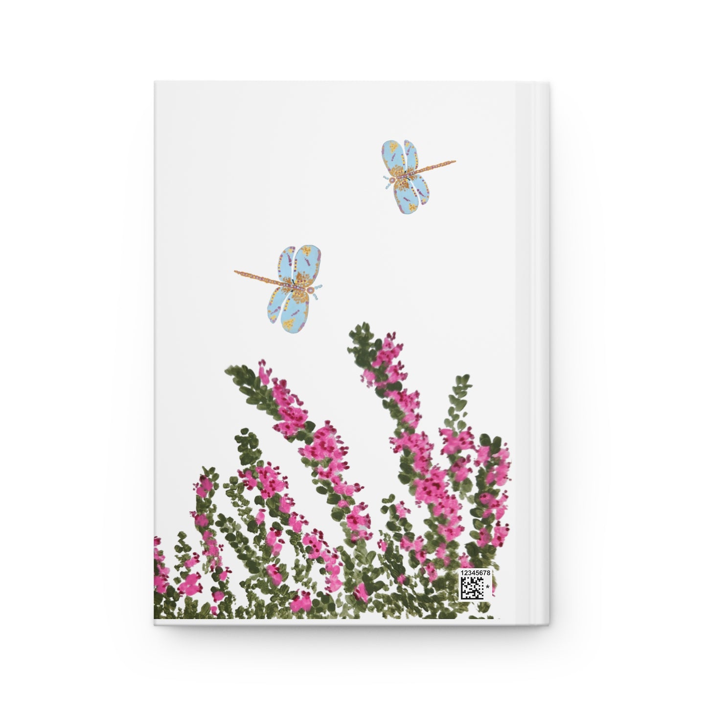 Dragonfly Heather Hardcover Journal, Beautiful Garden Journal, Floral Travel Guide