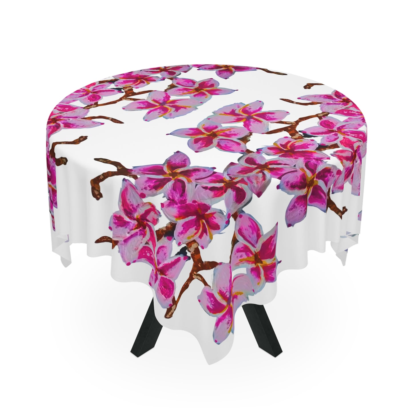 Cherry Blossom Floral Printed Tablecloth, Lightweight Large Beach Blanket, Festive Outdoor Tablecloth