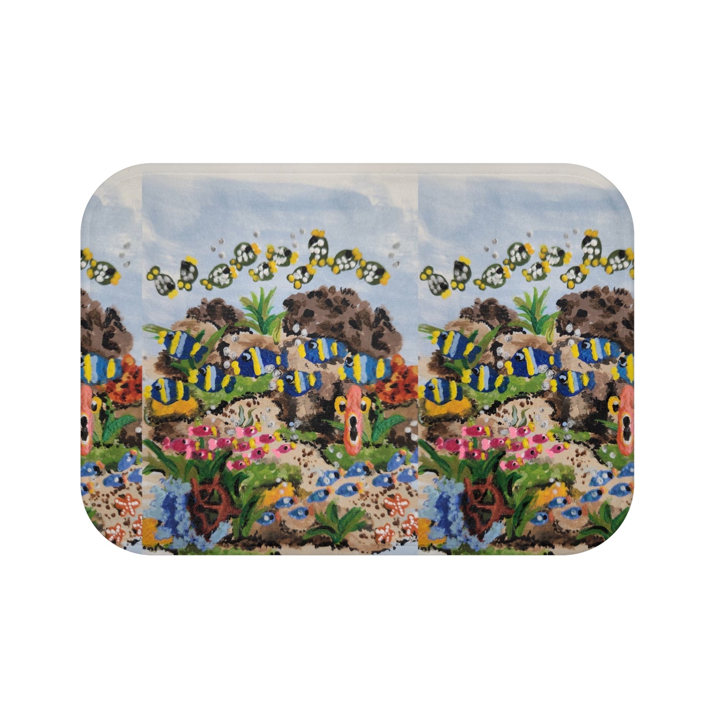 Under Water Ocean View Bath Mat, Beautiful Trendy Accent Rug, Non Slip, Memory Foam