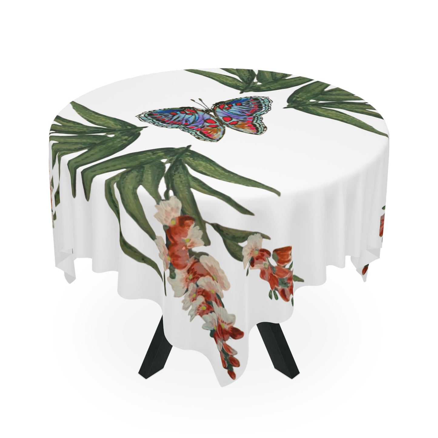 Monarch Wisteria Tablecloth, Cozy Home Item, Farmhouse Patterned Tablecloth, Large Beach Blanket