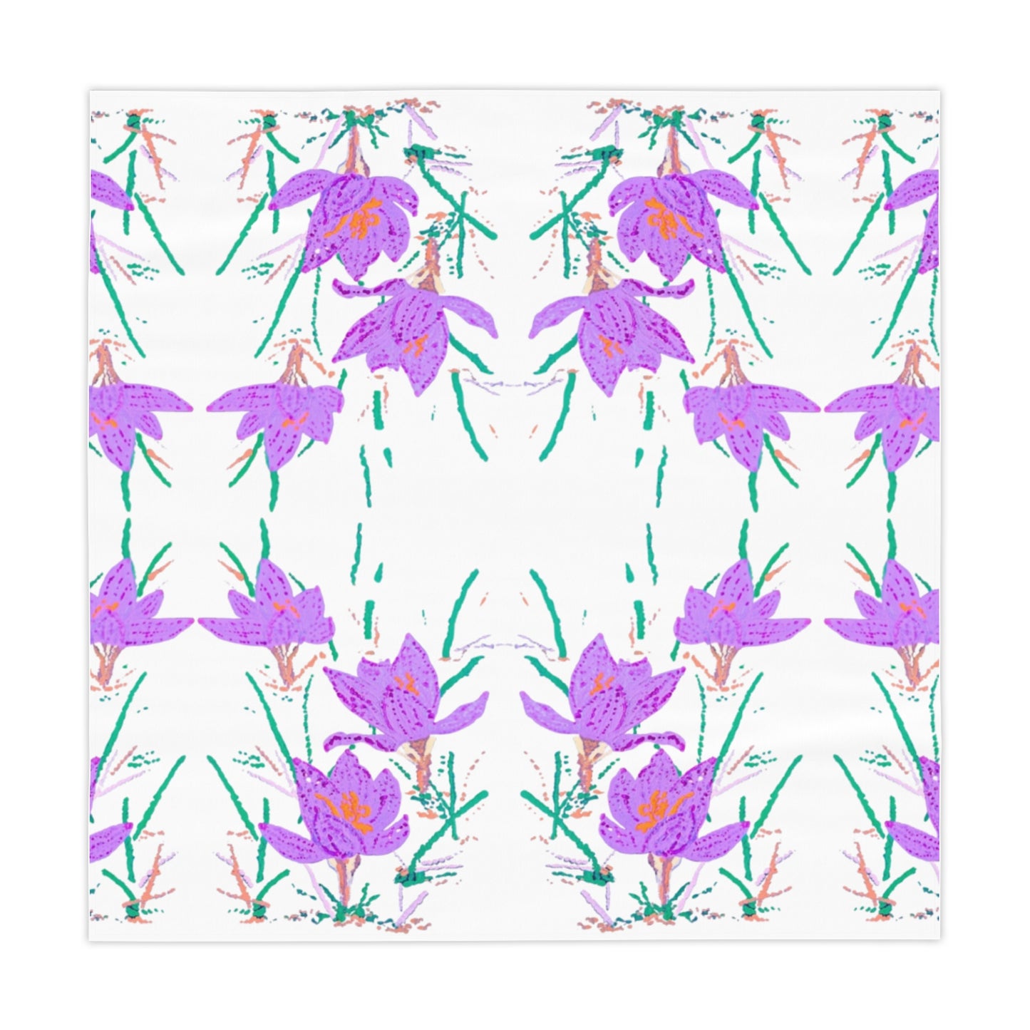 Crocus Flower Tablecloth, Decorative Wedding Tablecloth, Spring Outdoor Tablecloth, Floral Farmhouse Table Throw