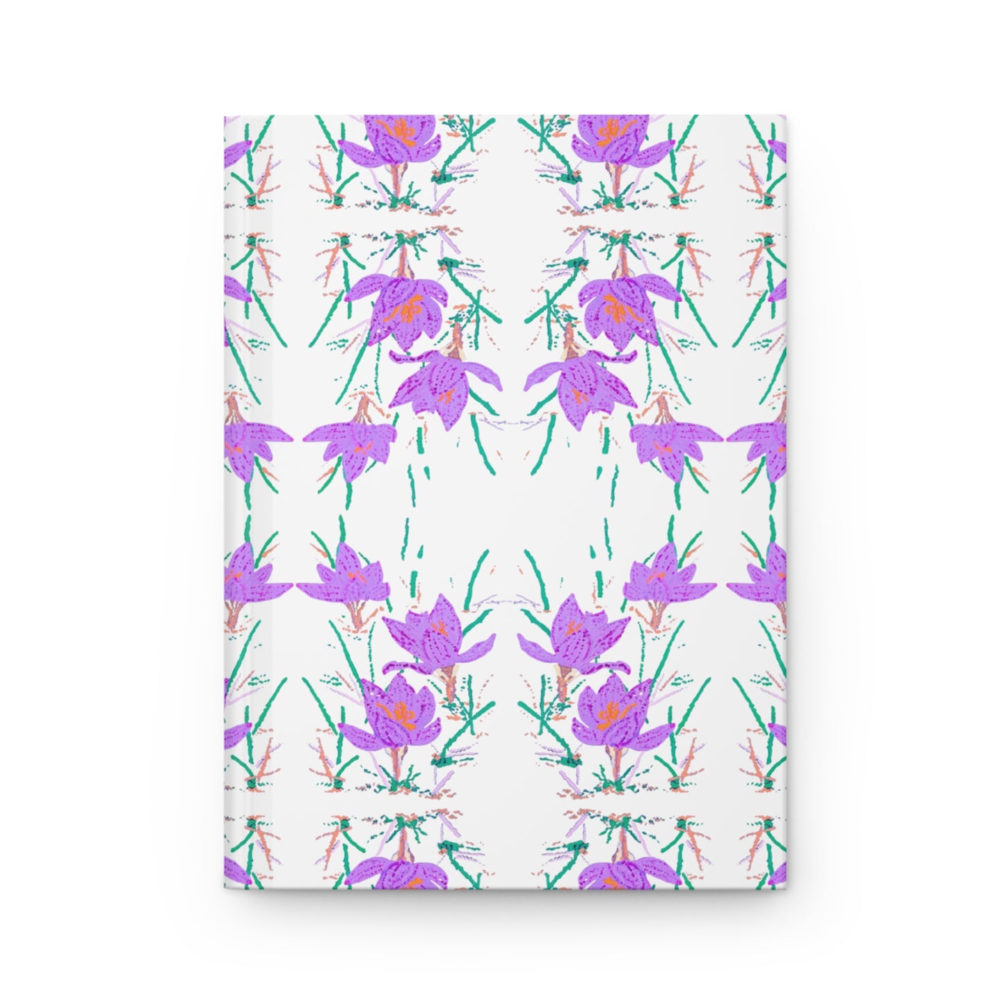 Crocus Flower Hardcover Manifest Journal, Beautiful Flower Notebook, Recipe Book, Travel Itinerary