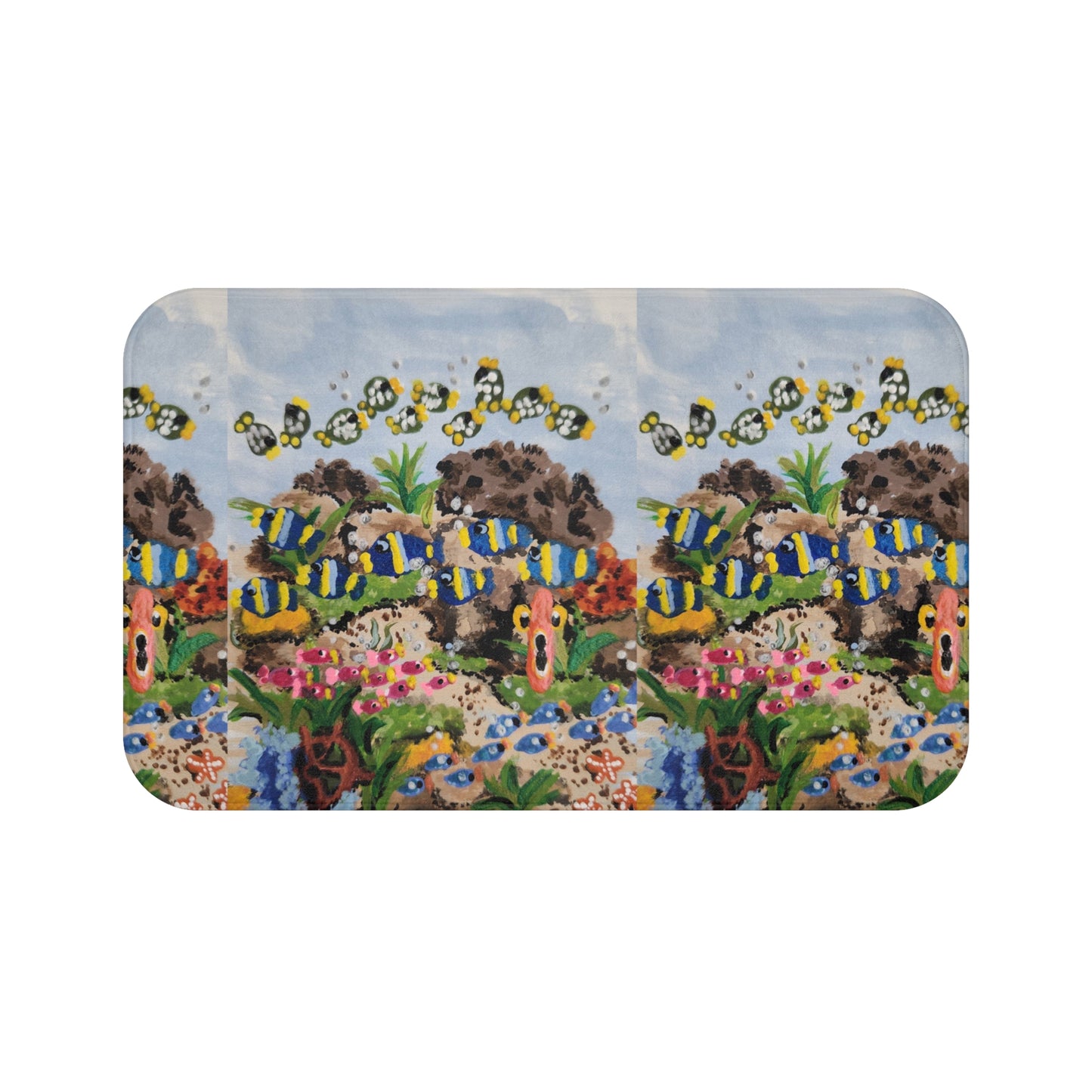 Under Water Ocean View Bath Mat, Beautiful Trendy Accent Rug, Non Slip, Memory Foam