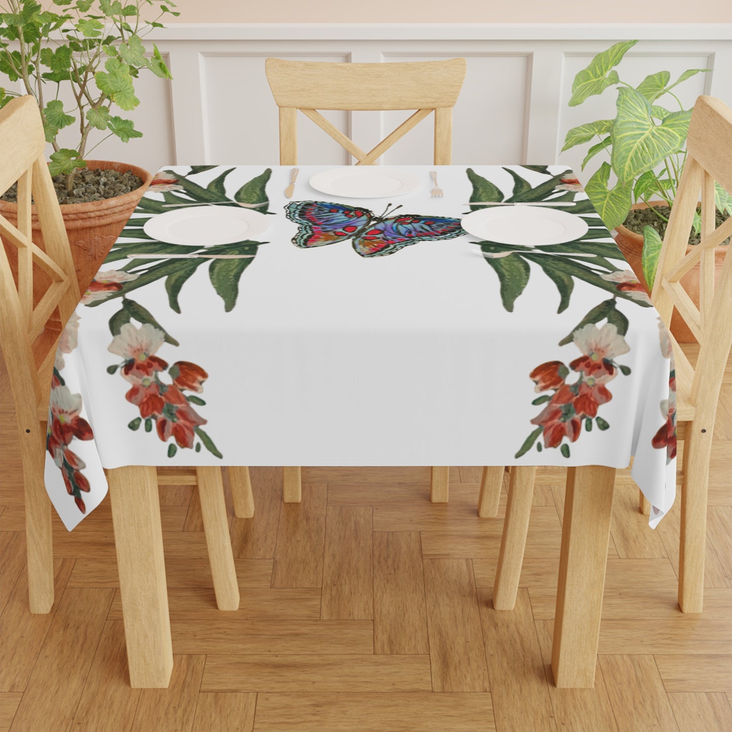 Monarch Wisteria Tablecloth, Cozy Home Item, Farmhouse Patterned Tablecloth, Large Beach Blanket