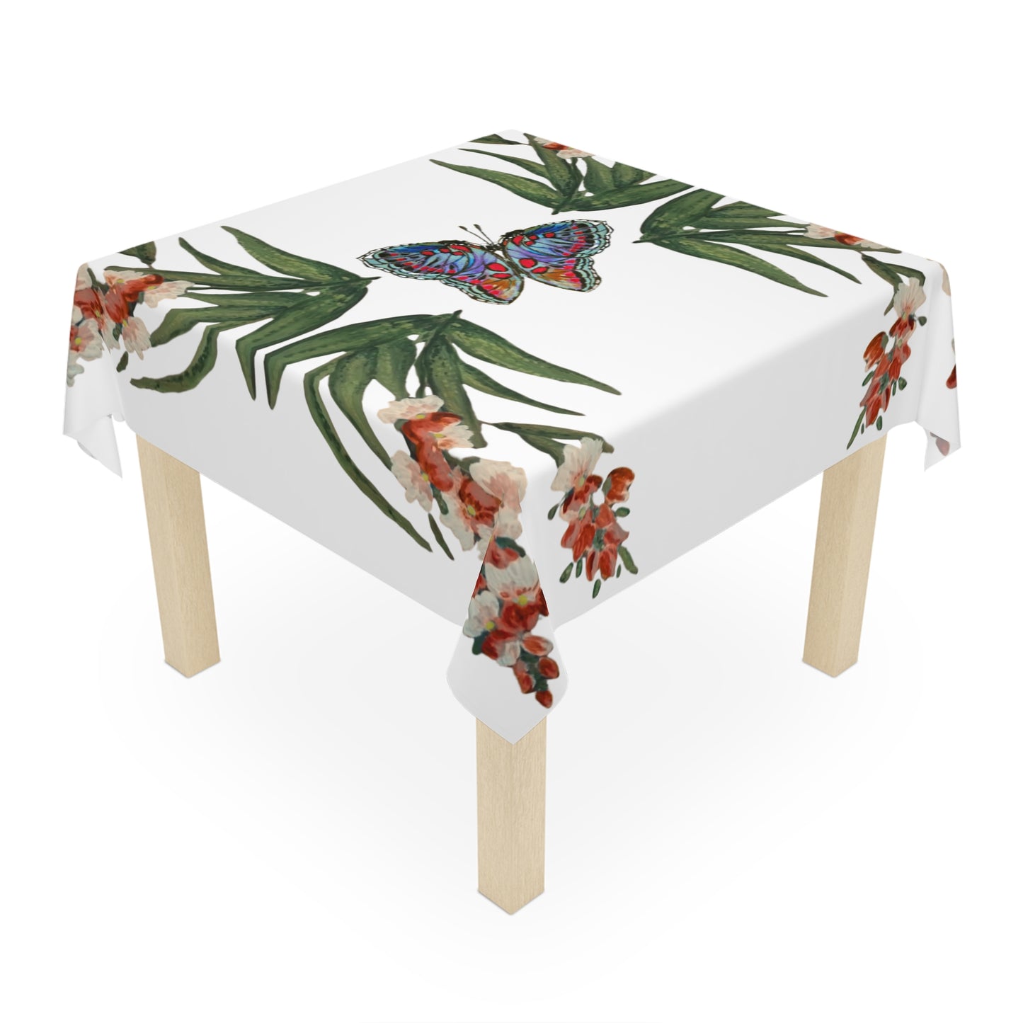 Monarch Wisteria Tablecloth, Cozy Home Item, Farmhouse Patterned Tablecloth, Large Beach Blanket