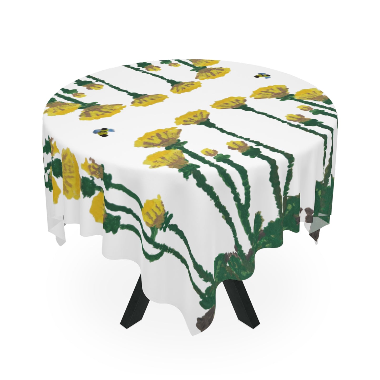Dandelion Floral Tablecloth, Square Farmhouse Table Throw, Outdoor Tablecloth, Large Beach Blanket