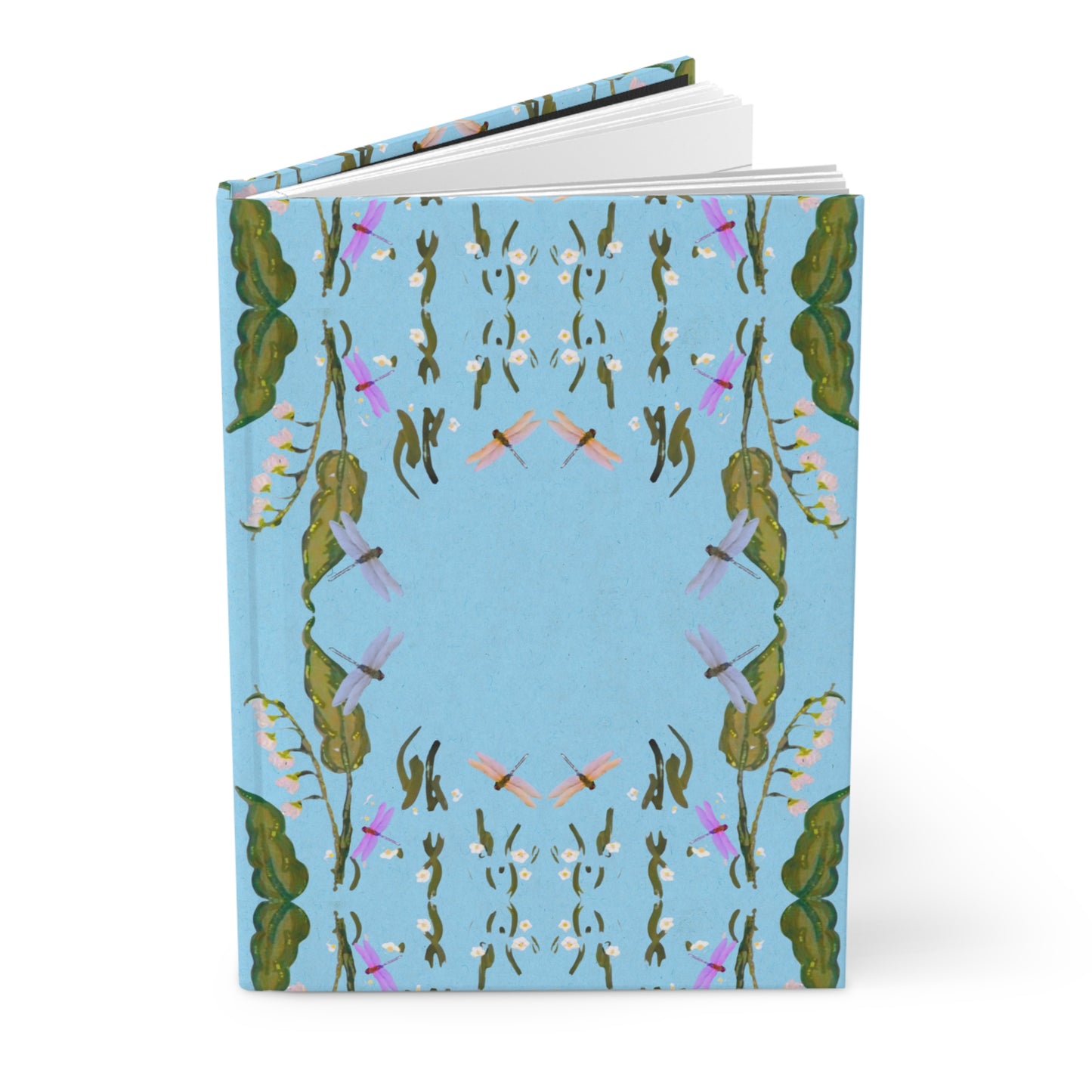 Dragonfly Floral Hardcover Journal, Beautiful Adventure Notebook, Garden or Workout Journal, Wish List