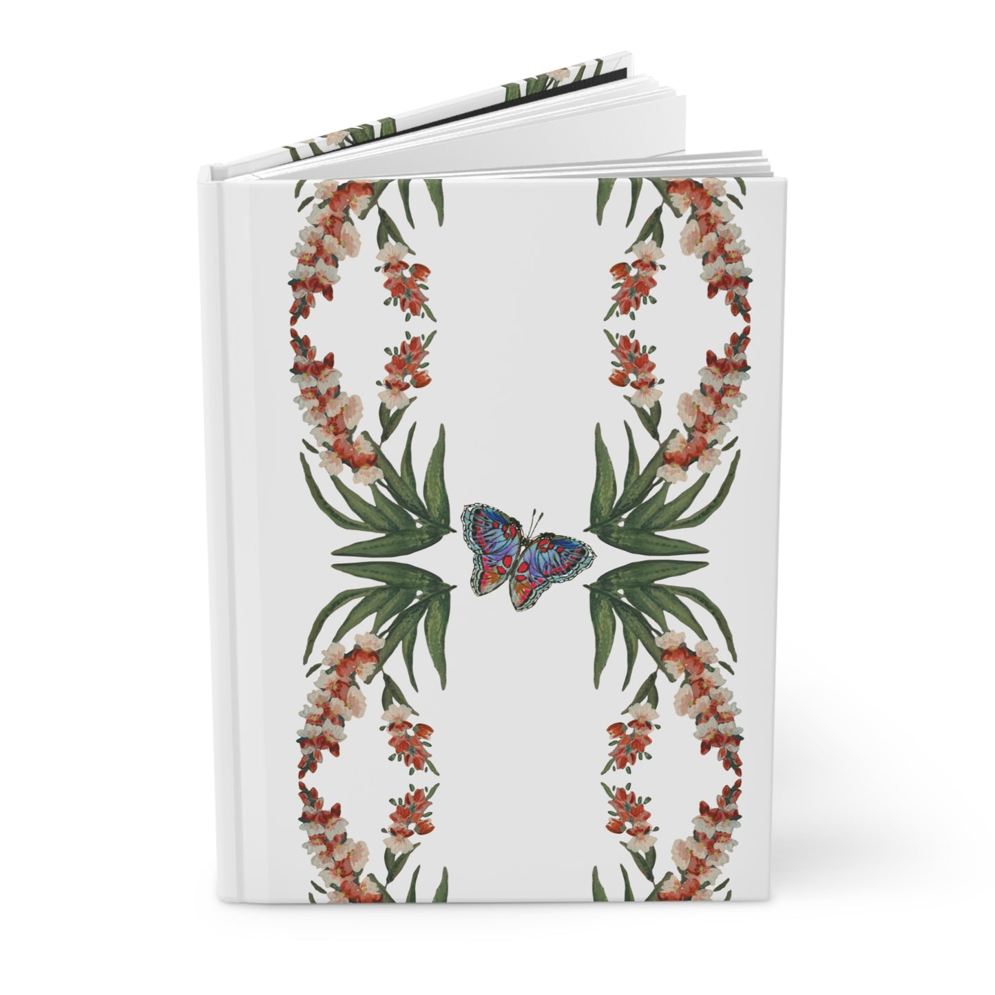 Wisteria Flower Hardcover Affirmations Journal, Beautiful Travelers Notebook, Floral Wish List