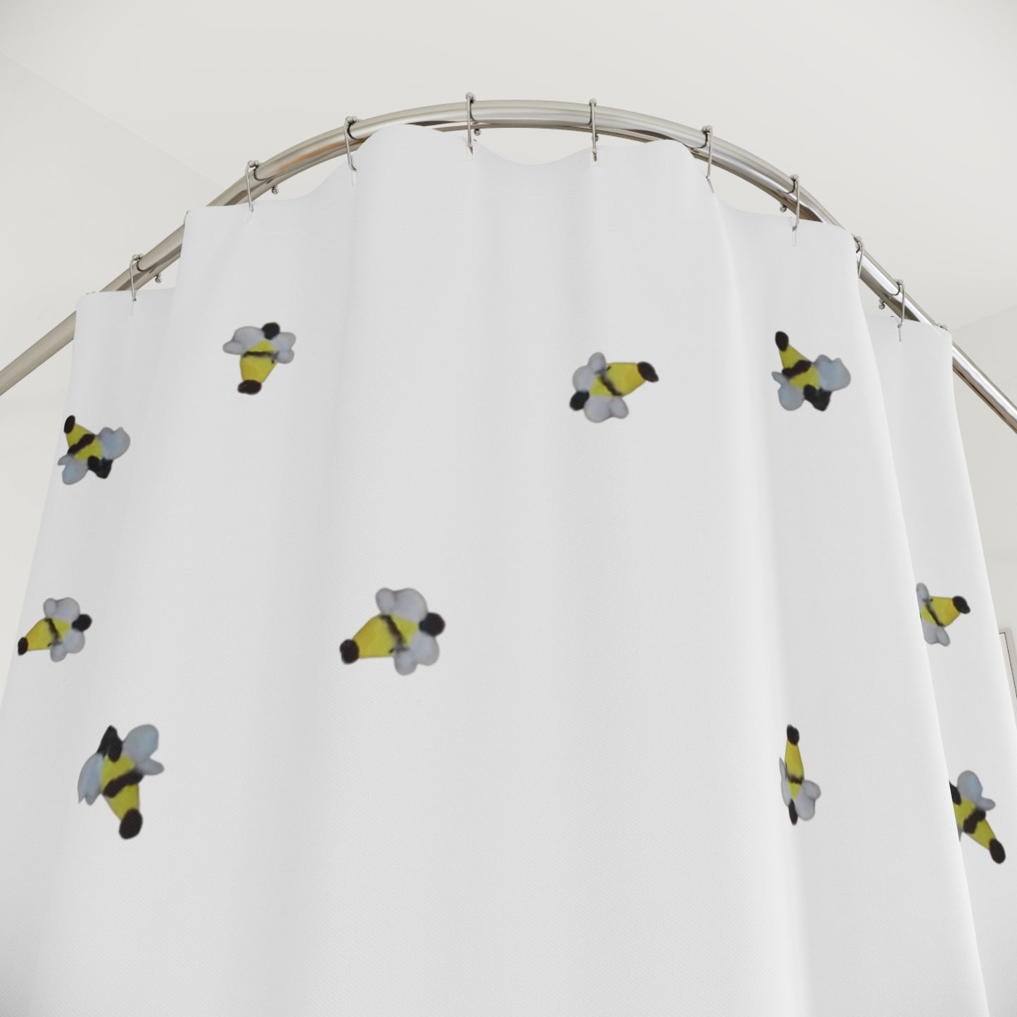 Dandelions and Bees Shower Curtains, Nature Inspired Botanical Bathroom Decor, Printed Floral Shower Curtain