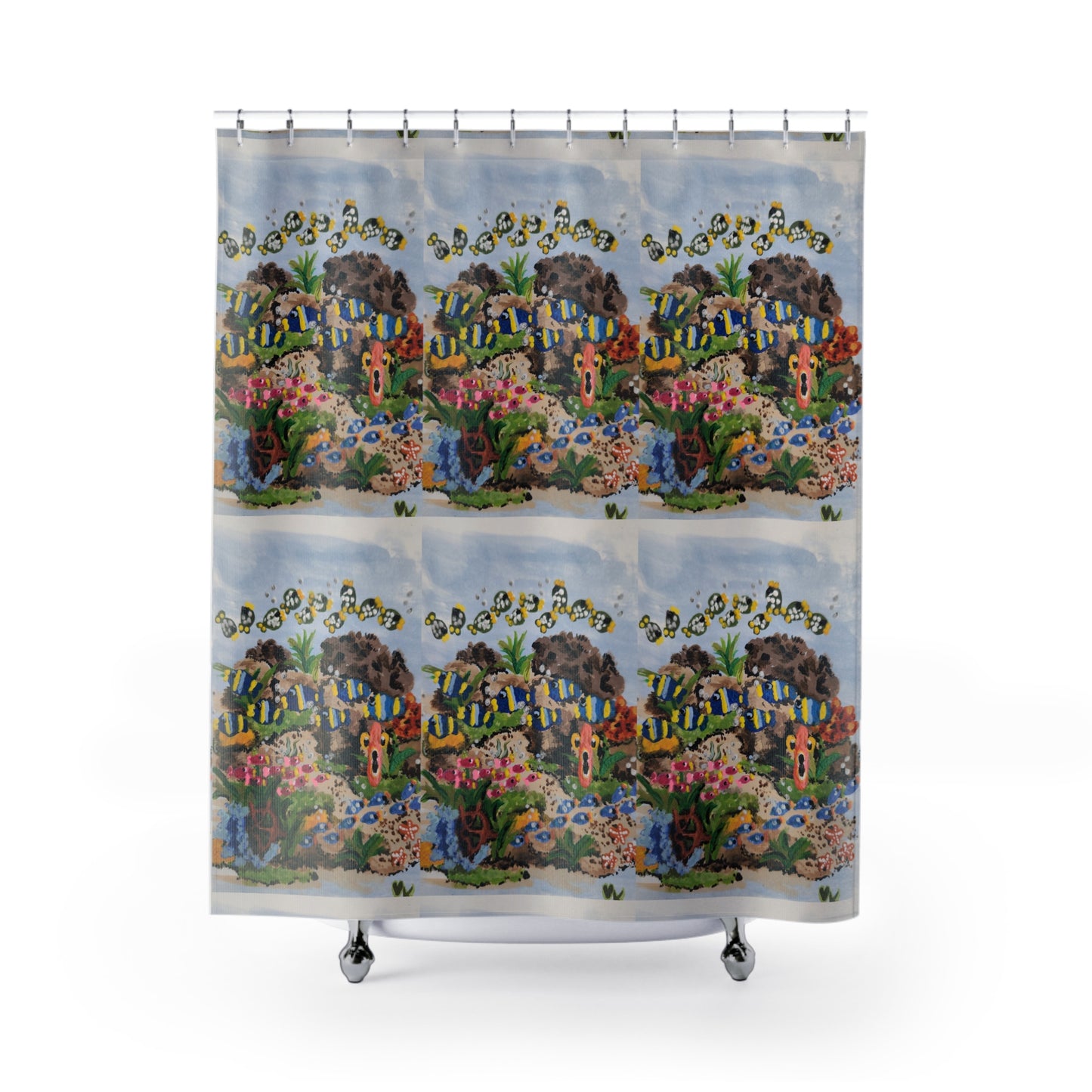 Under Water Ocean View Shower Curtain, Unique Nature Inspired Bathroom Decor