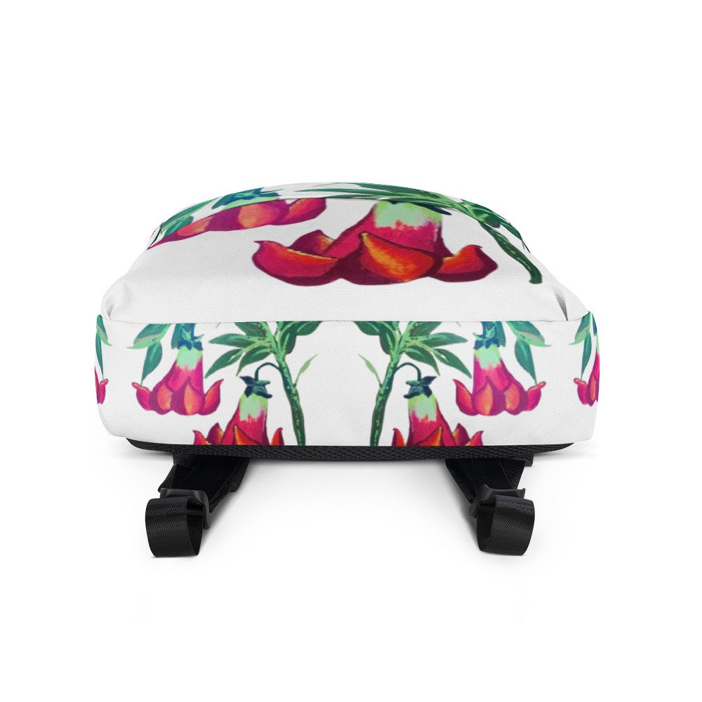 Trumpet flower backpack,back to school,college backpack,hiking backpack,botanical backpack,aesthetic diaper bag,country backpack,work bag