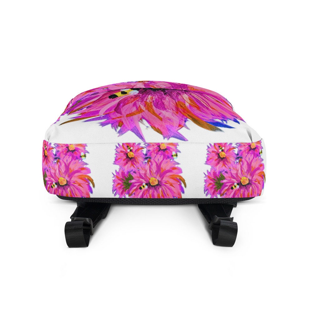 Pink flower backpack,back to school,college backpack,hiking backpack,botanical backpack,aesthetic diaper bag,country backpack,cute backpack