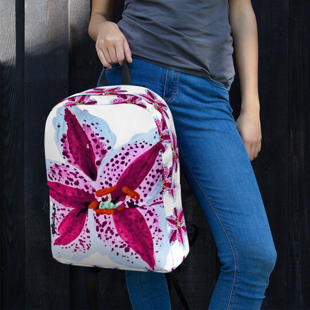 Tiger lily backpack,back to school,college backpack,hiking backpack,botanical backpack,womens diaper bag,country backpack,cute backpack