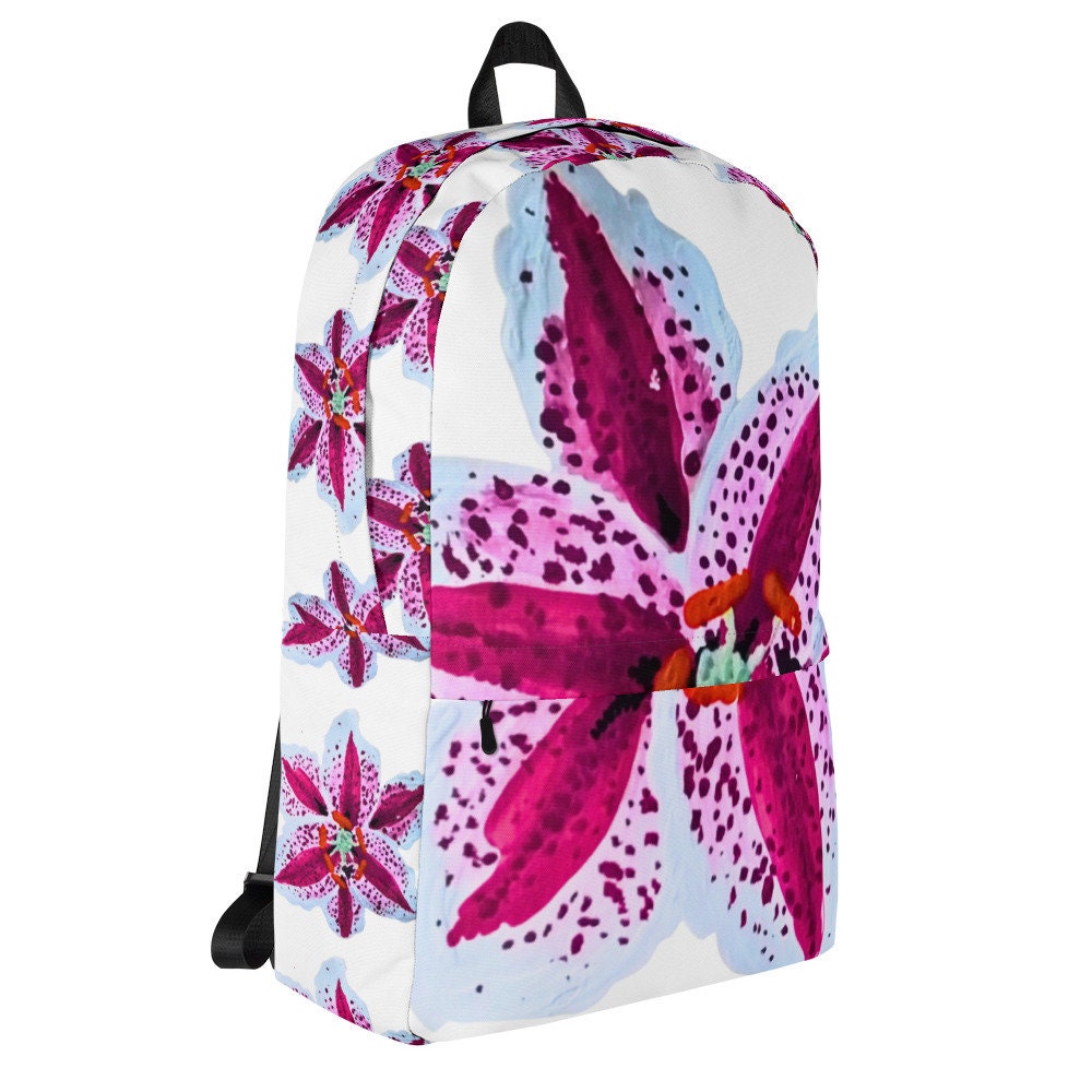 Tiger lily backpack,back to school,college backpack,hiking backpack,botanical backpack,womens diaper bag,country backpack,cute backpack