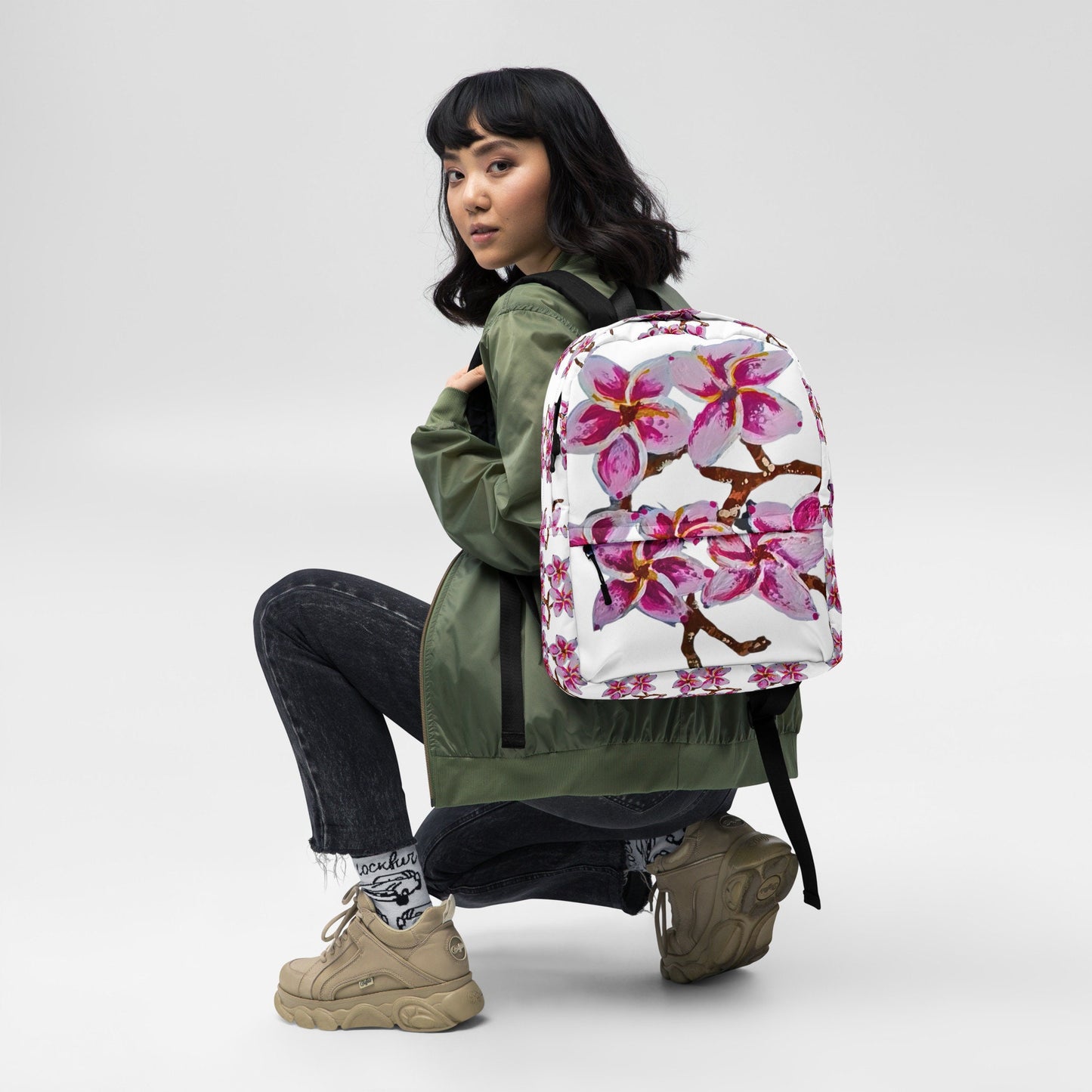 Cherry blossom backpack,back to school,college backpack,hiking backpack,botanical backpack,country backpack,aesthetic diaper bag,work bag