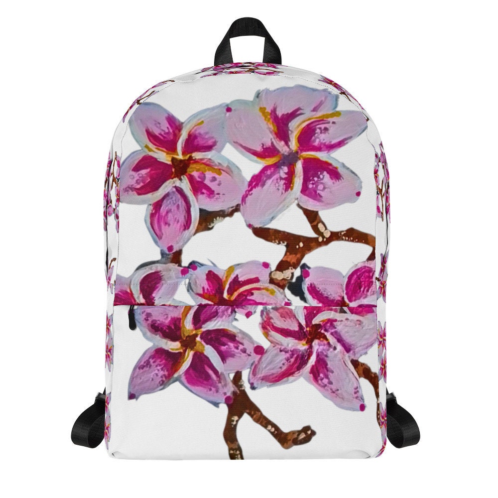Cherry blossom backpack,back to school,college backpack,hiking backpack,botanical backpack,country backpack,aesthetic diaper bag,work bag