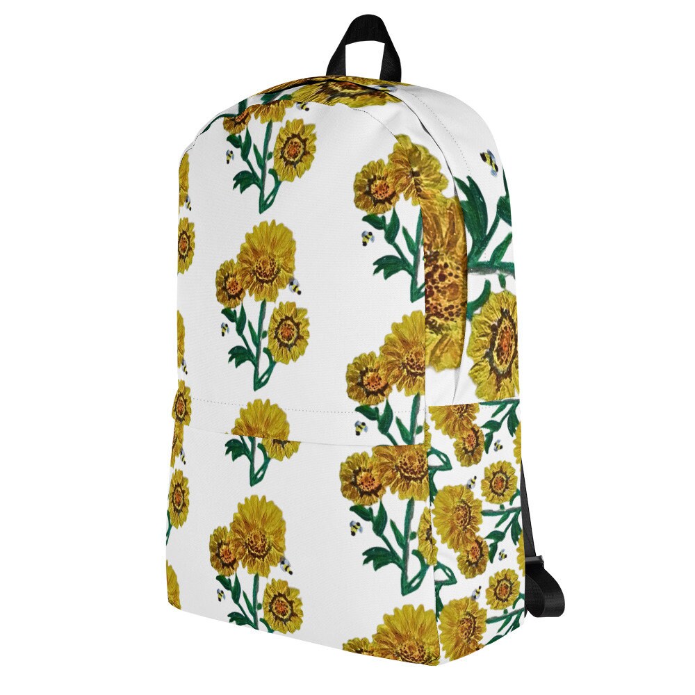 Sunflower backpack,back to school,college backpack,hiking backpack,botanical backpack,country backpack,women's diaper bag,work backpack