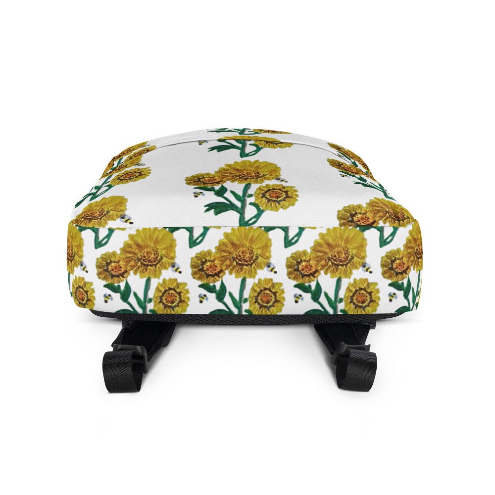 Sunflower backpack,back to school,college backpack,hiking backpack,botanical backpack,country backpack,women's diaper bag,work backpack