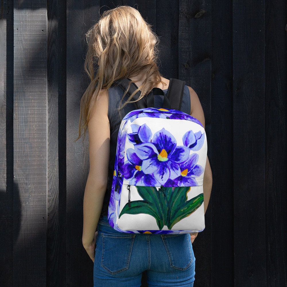 Blue flower backpack,back to school,baby backpack,travel backpack,nurse backpack,multipurpose bag,country backpack,medical backpack,work bag