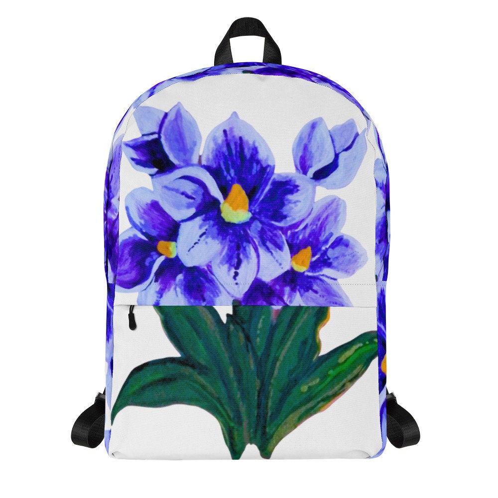 Blue flower backpack,back to school,baby backpack,travel backpack,nurse backpack,multipurpose bag,country backpack,medical backpack,work bag