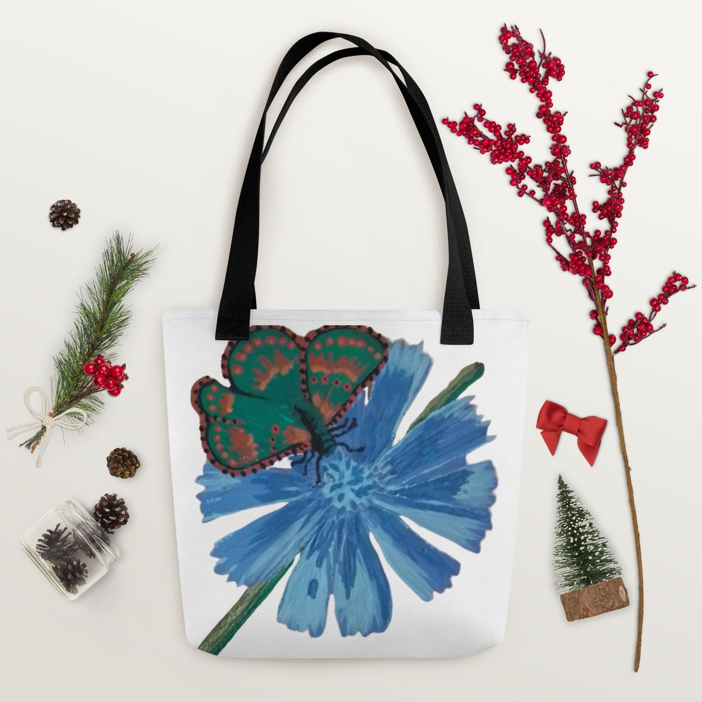 Reusable butterfly tote bag,botanical tote bag,daycare bag,farmers market bag,unisex tote bag,carry all,beach tote bag,nurse tote bag