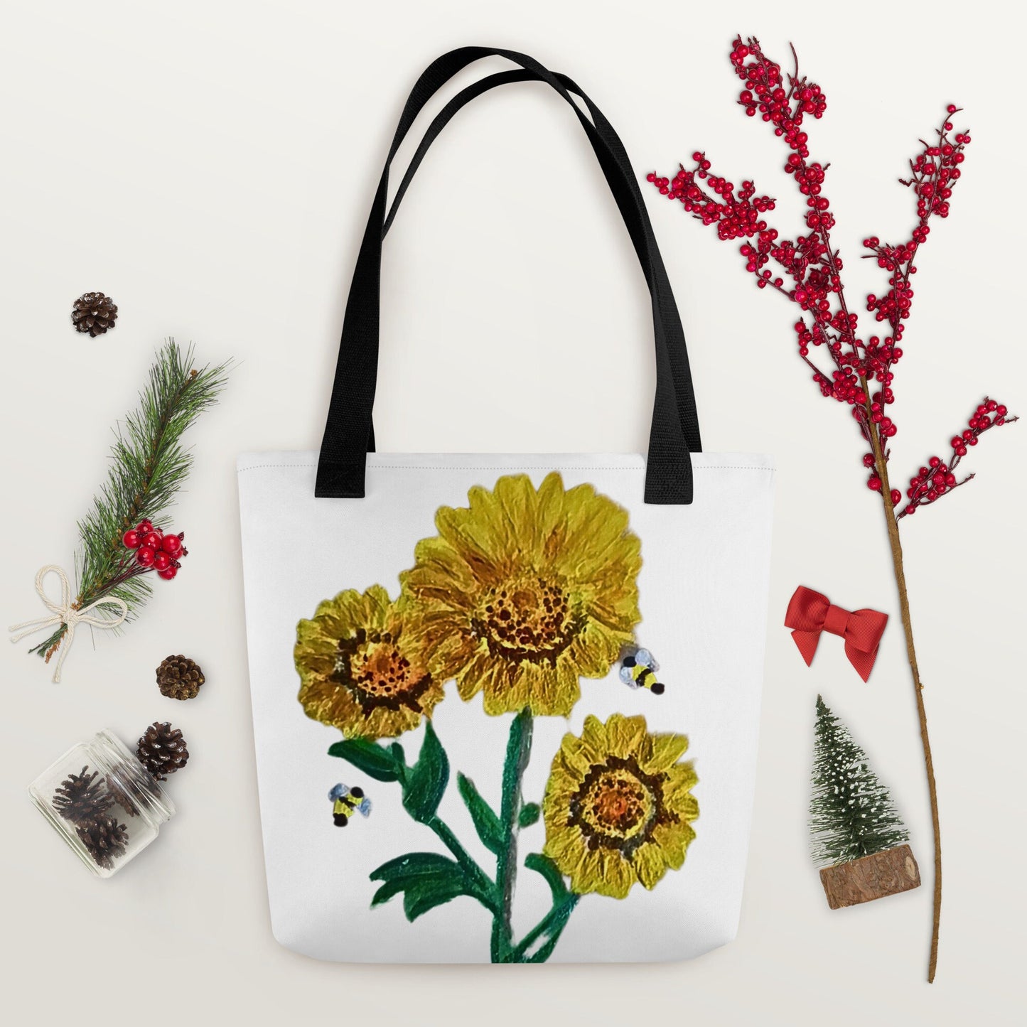 Wildflower reusable tote bag,botanical tote bag,daycare bag,farmers market bag,carry all,beach tote bag,nurse tote bag,durable tote bag