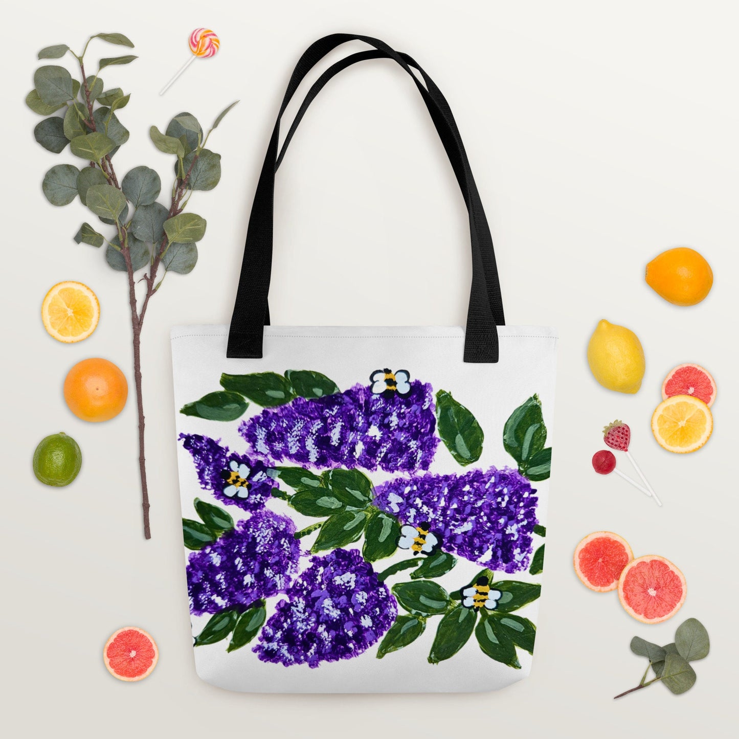 Lilac tote bag,reusable tote bag,botanical tote bag,beach tote bag,nurse tote bag,daycare bag,farmers market bag,carry all,durable tote bag