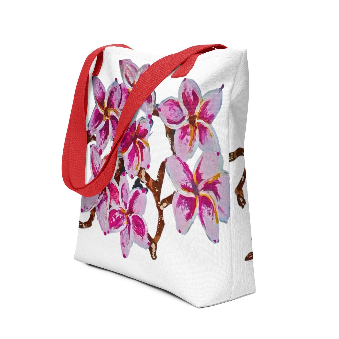 Cherry blossom reusable tote bag,botanical tote bag,beach tote bag,nurse tote bag,daycare bag,farmers market bag,carry all,unisex tote bag