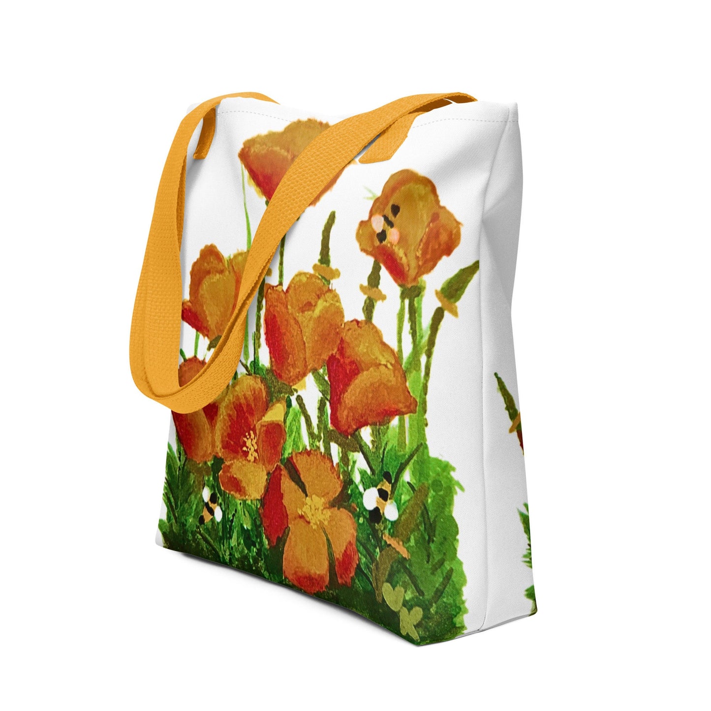 California poppies reusable tote bag,botanical tote bag,beach tote bag,nurse tote bag,daycare bag,farmers market bag,carry all,durable tote