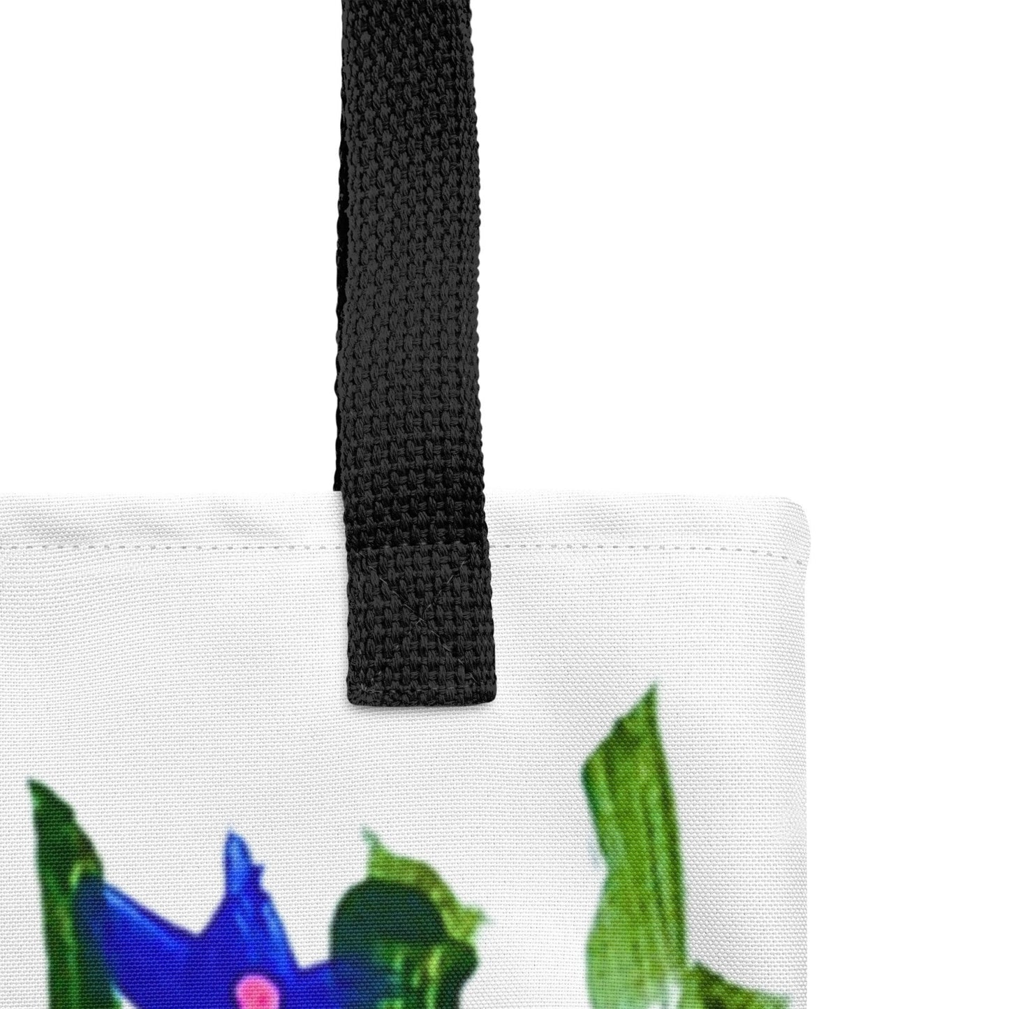 Blue flower reusable tote bag,botanical tote bag,beach tote bag,nurse tote bag,farmers market bag,carry all,daycare bag,wildflower tote bag