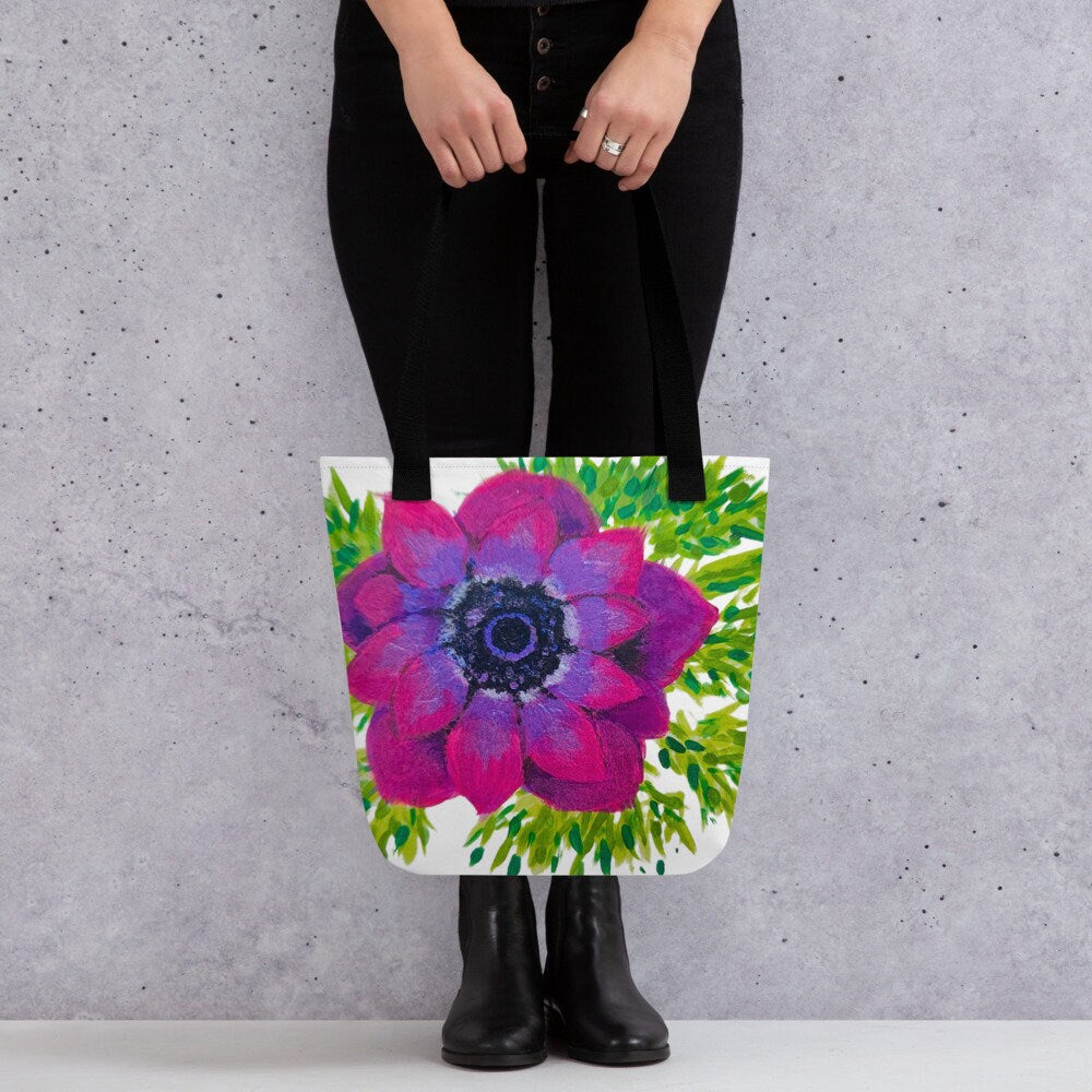 Reusable wildflower tote bag,beach tote bag,nurse tote bag,farmers market bag,botanical tote bag,carry all,durable tote bag,unisex tote bag