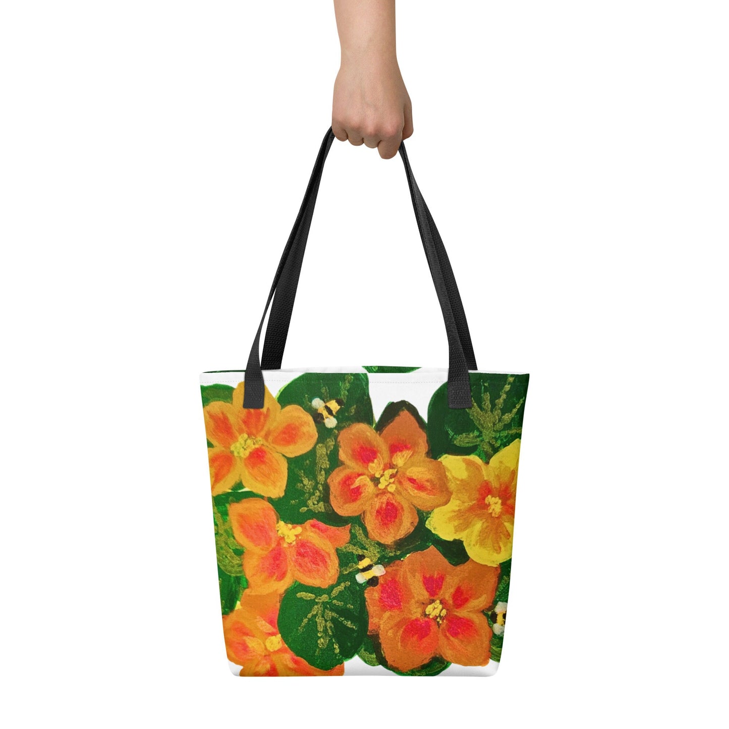 Orange floral tote bag,beach tote bag,nurse tote bag,farmers market bag,carry all,wildflower tote bag,daycare bag,nature lover bag