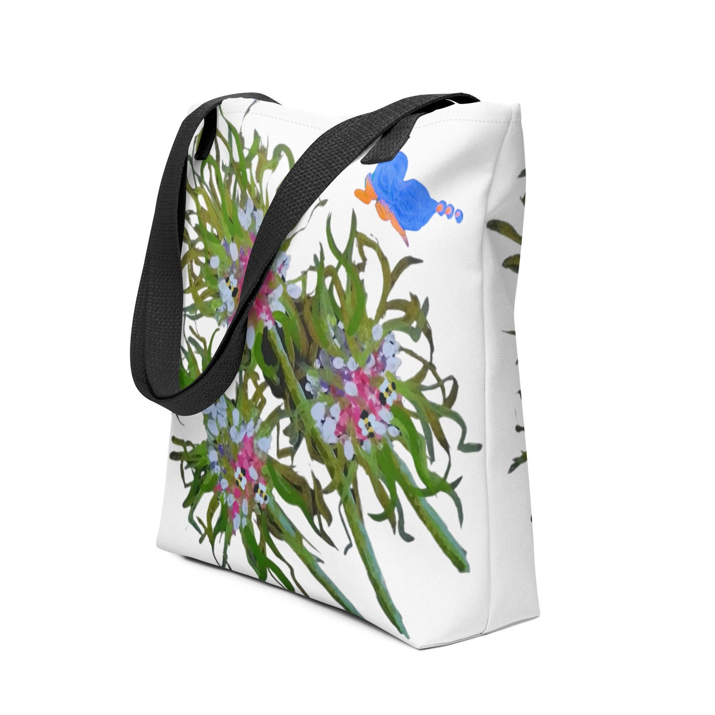 Nature lovers reusable tote bag,beach tote bag,nurse tote bag,wildflower tote bag,daycare bag,carry all,durable tote bag,butterfly lover
