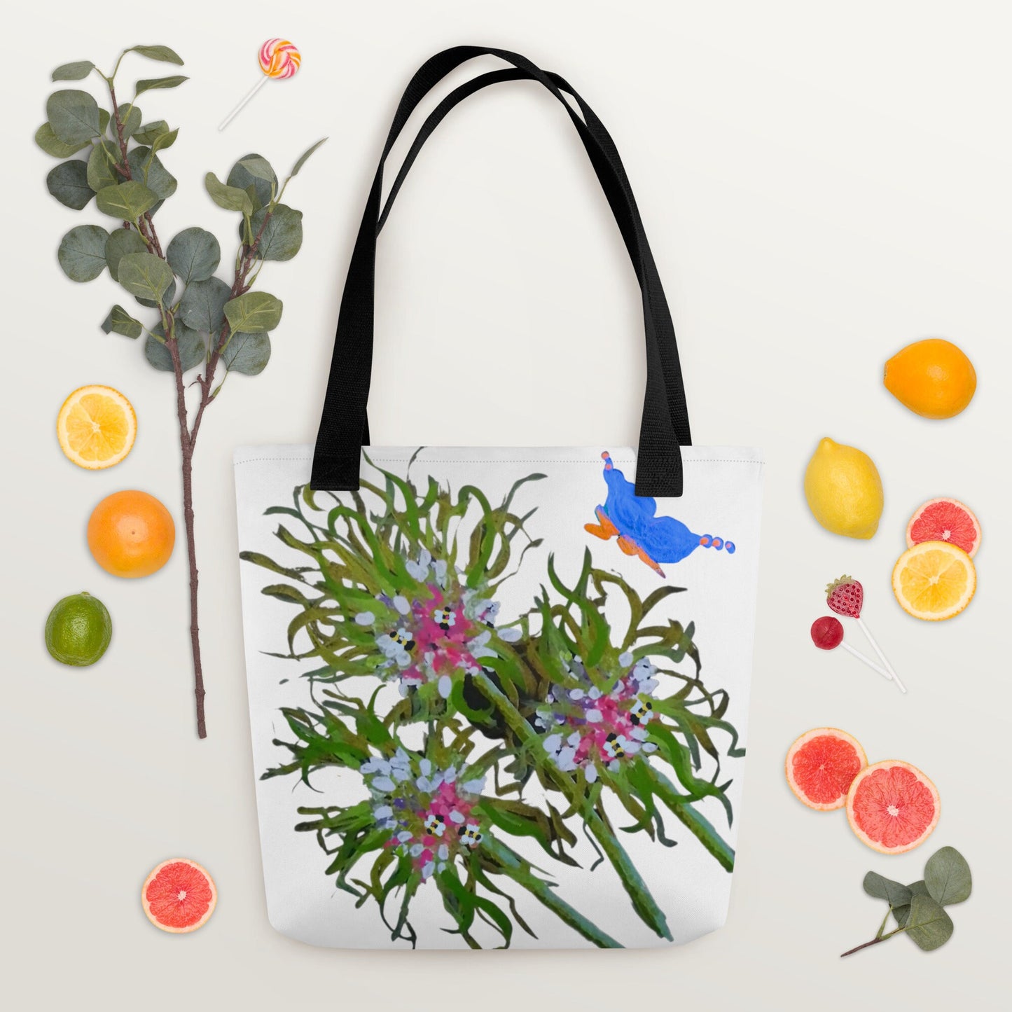 Nature lovers reusable tote bag,beach tote bag,nurse tote bag,wildflower tote bag,daycare bag,carry all,durable tote bag,butterfly lover