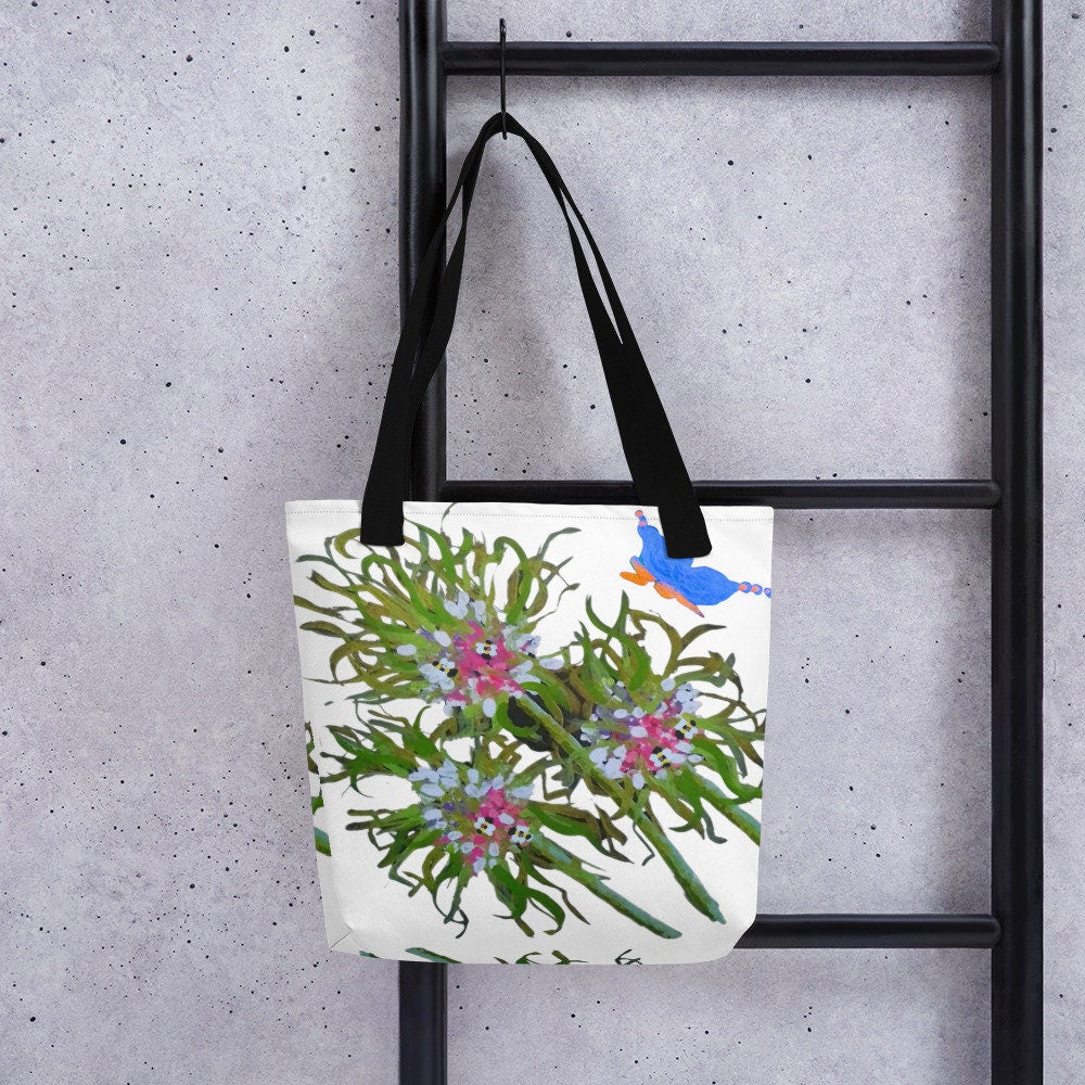 Nature lovers reusable tote bag,beach tote bag,nurse tote bag,wildflower tote bag,daycare bag,carry all,durable tote bag,butterfly lover