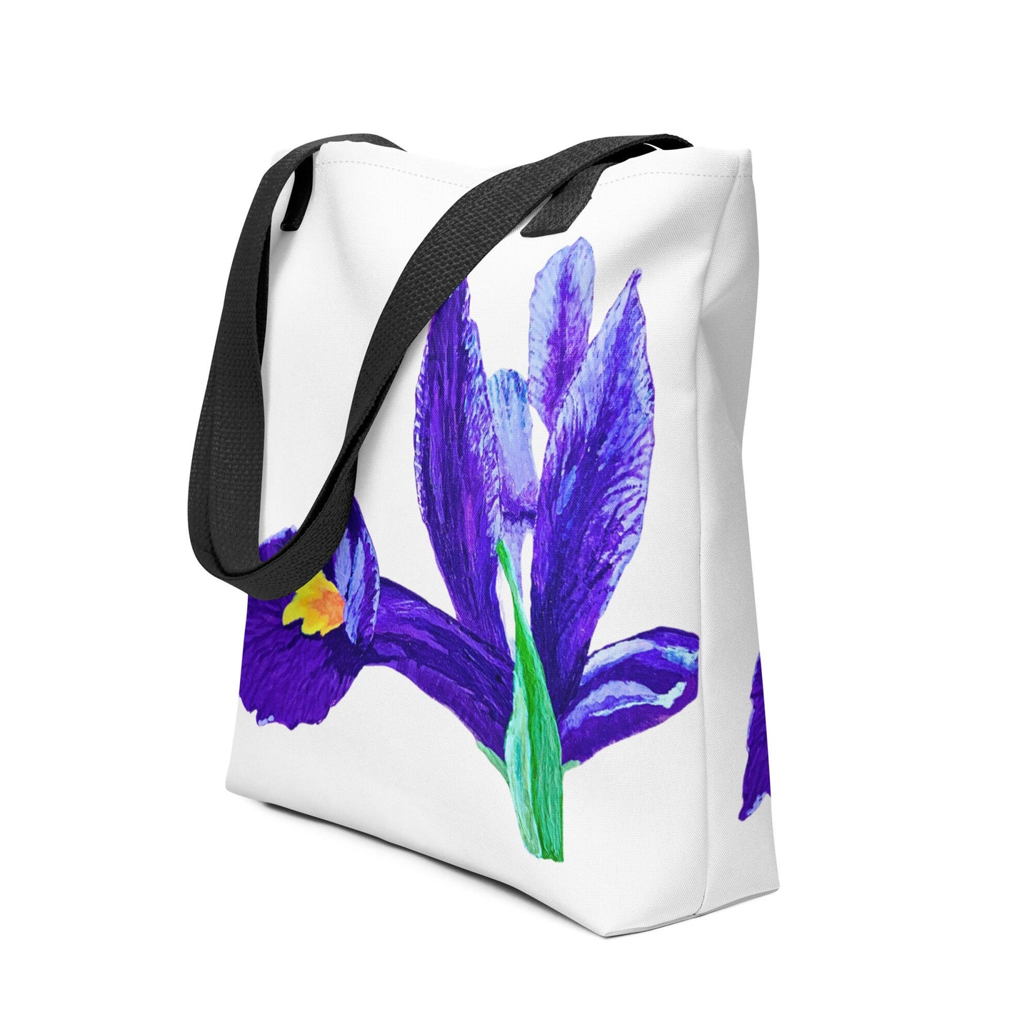 Iris reusable tote bag,beach tote bag,nurse tote bag,farmers market bag,carry all,wildflower tote bag,nature lover gift,flower tote bag