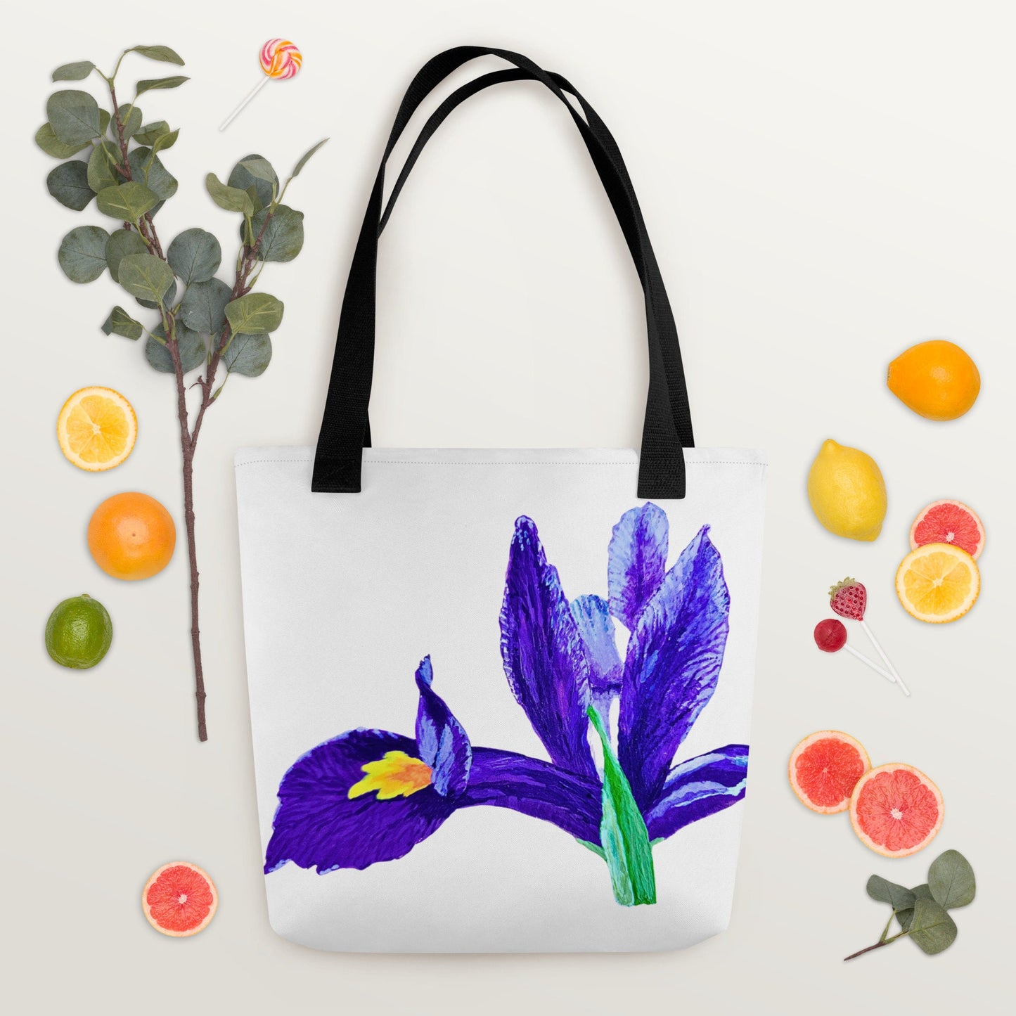 Iris reusable tote bag,beach tote bag,nurse tote bag,farmers market bag,carry all,wildflower tote bag,nature lover gift,flower tote bag