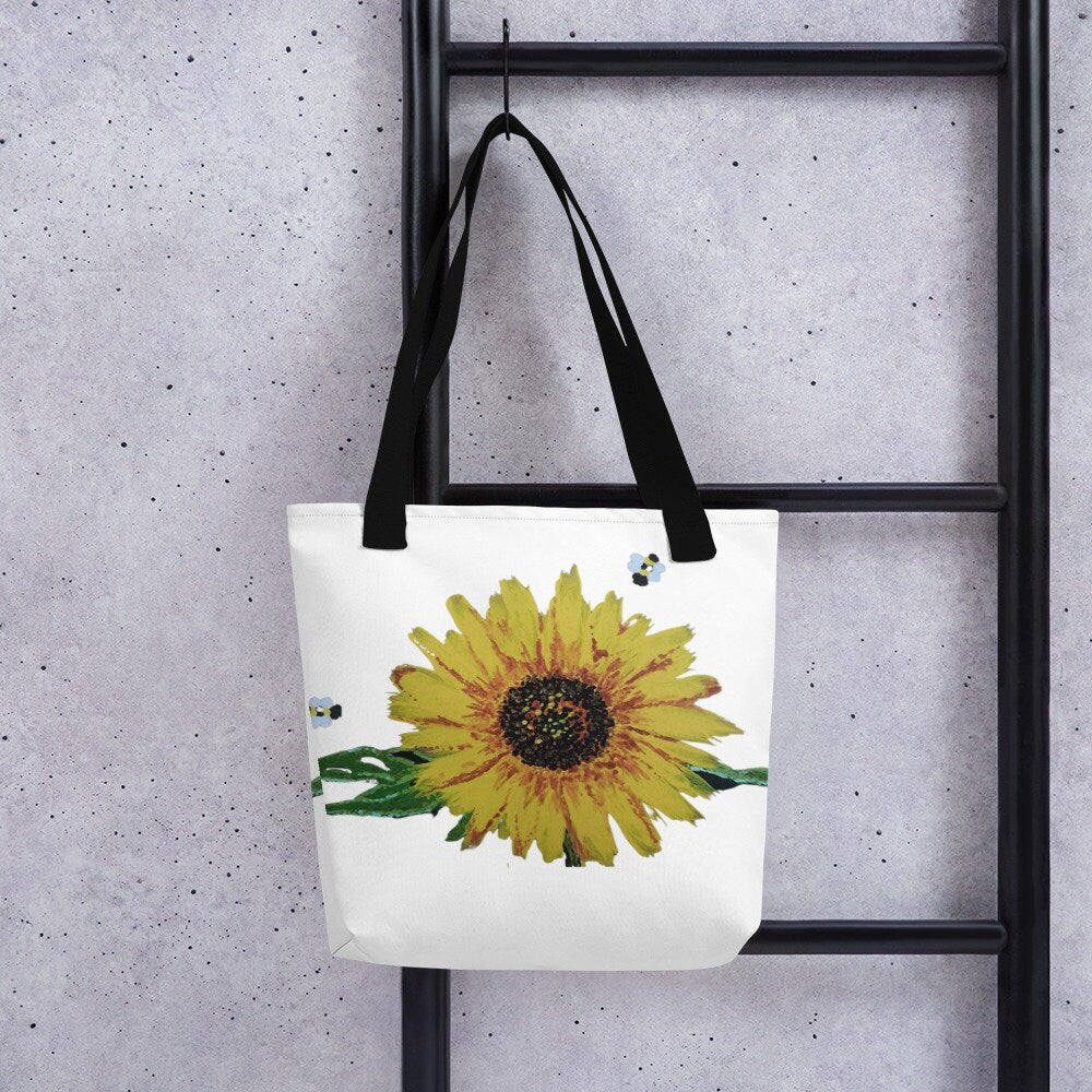 Sunflower reusable tote bag,beach tote bag,nurse tote bag,farmers market bag,wildflower tote bag,nature lover gift,carry all,durable tote