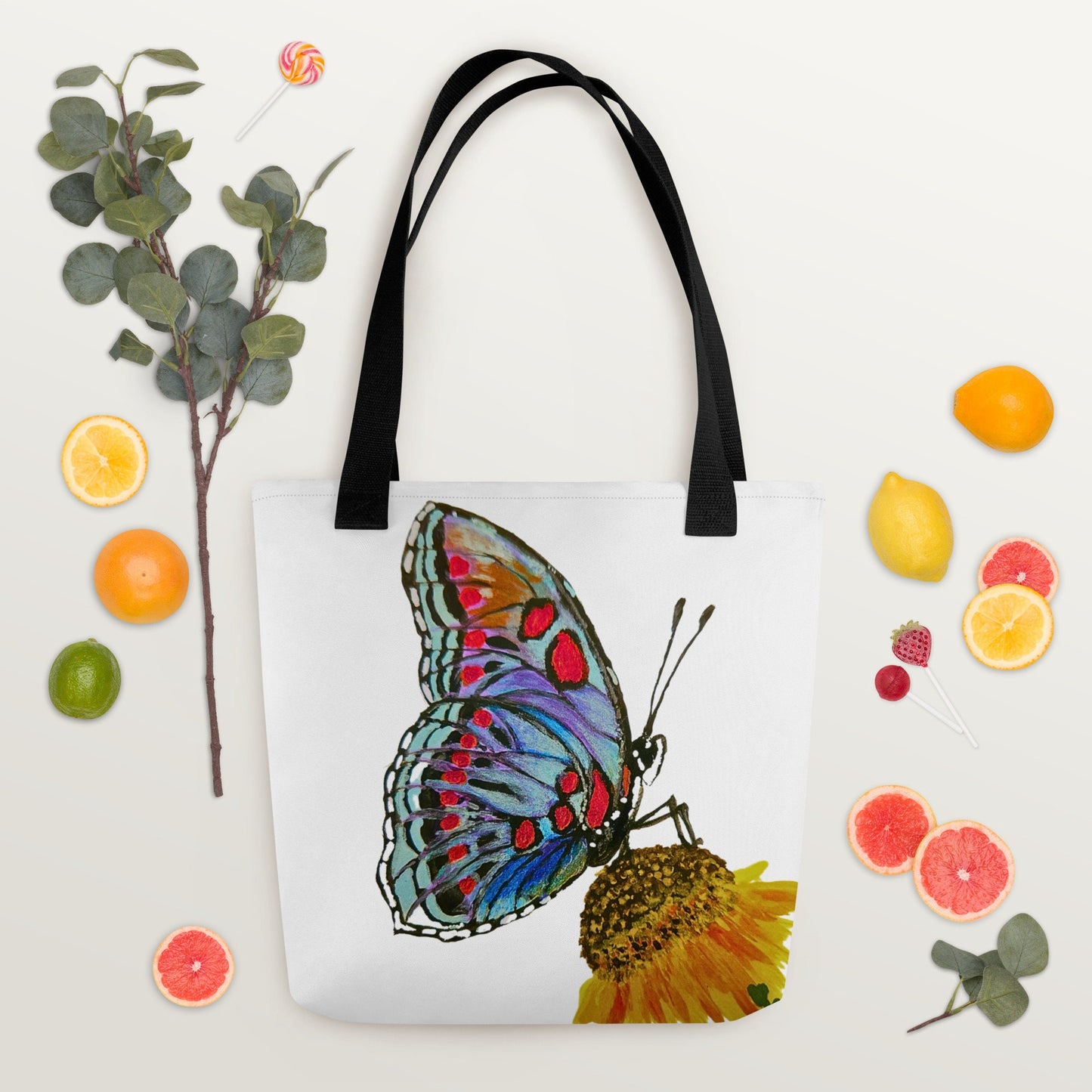 Monarch butterfly reusable tote bag,beach tote bag,nurse tote bag,farmers market bag,carry all,nature lover gift,floral gift,unique gift