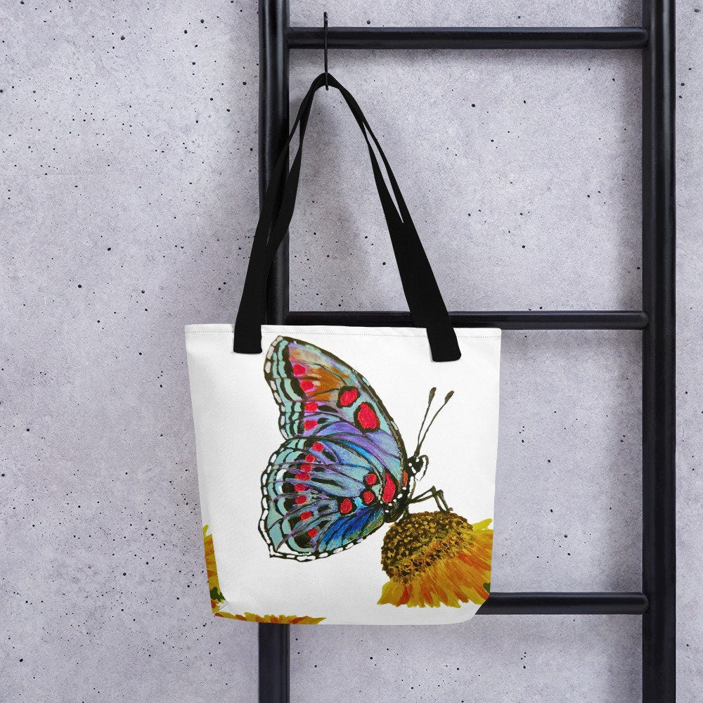 Monarch butterfly reusable tote bag,beach tote bag,nurse tote bag,farmers market bag,carry all,nature lover gift,floral gift,unique gift