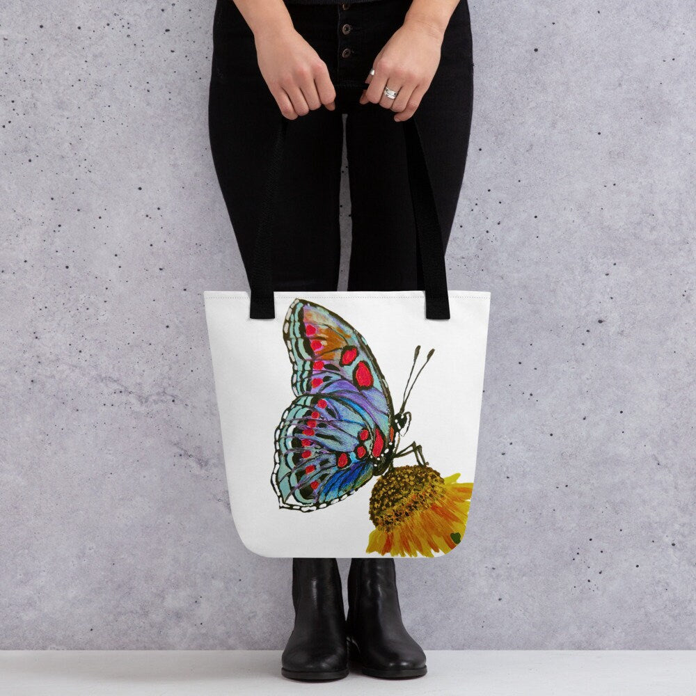 Monarch butterfly reusable tote bag,beach tote bag,nurse tote bag,farmers market bag,carry all,nature lover gift,floral gift,unique gift