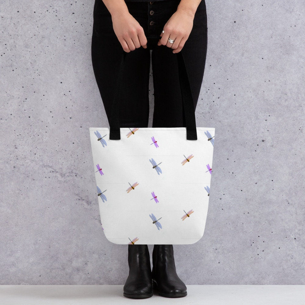 Dragonfly lovers tote bag,nurse tote bag,beach tote bag,farmers market bag,carry all,colorful tote bag,unique tote bag,durable daycare bag