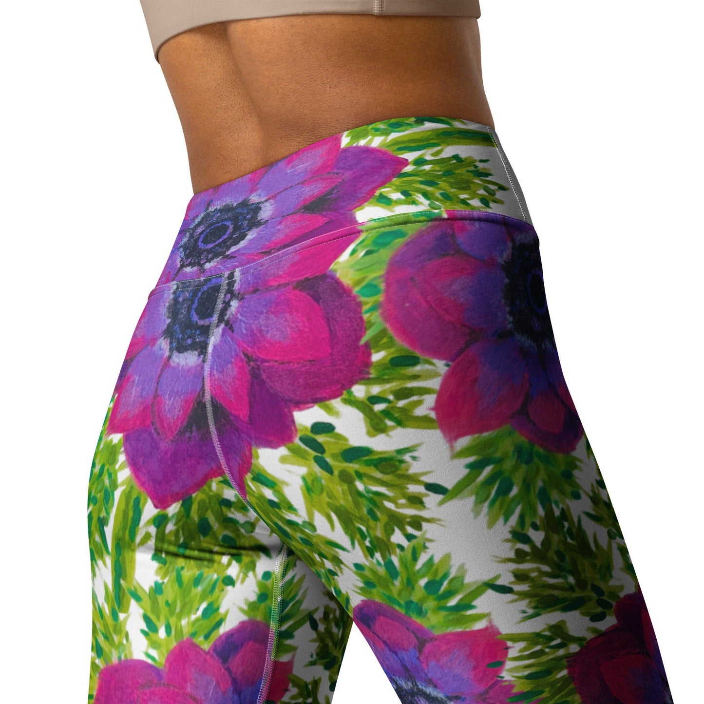 Colorful floral yoga leggings,fitness leggings,workout pants,gym leggings,spandex leggings,high waist leggings,fun leggings,nature lovers