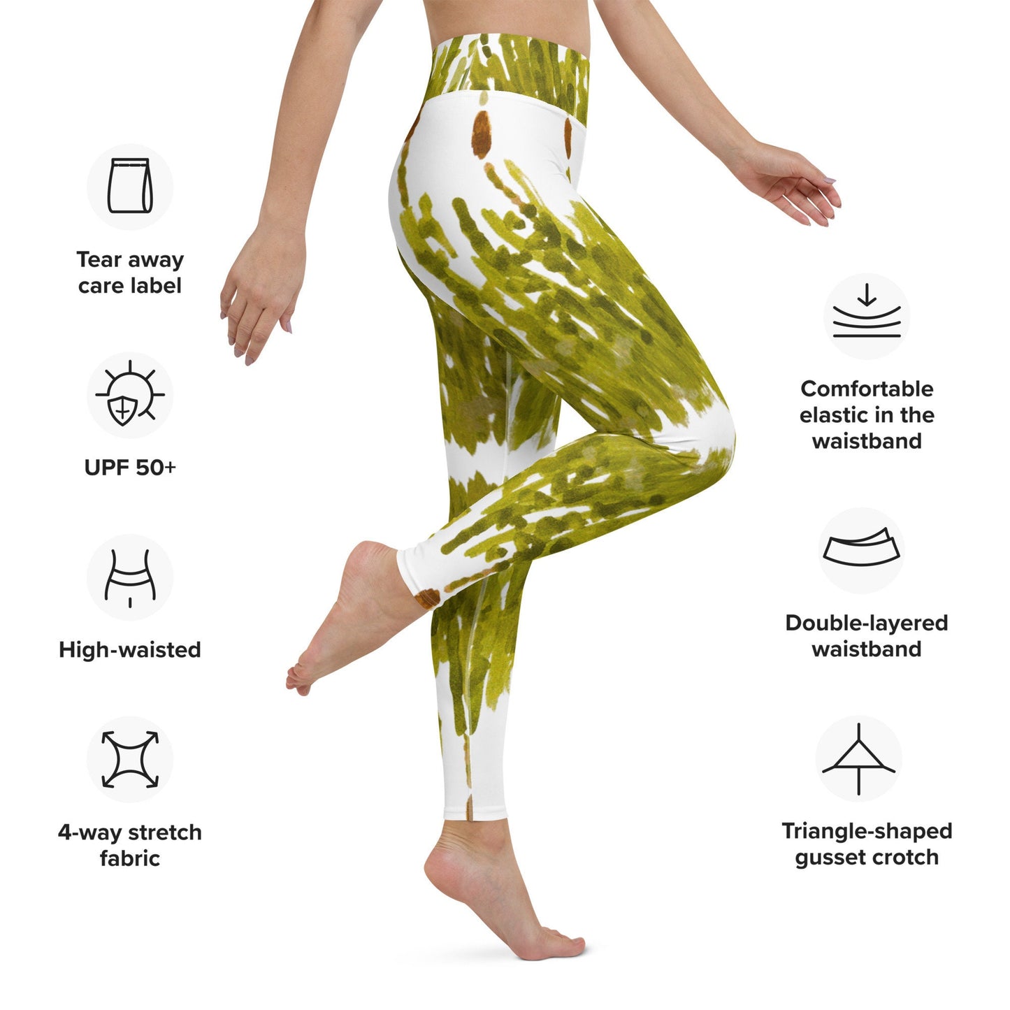 Cattail yoga leggings,high waist leggings,workout pants,gym leggings,fitness leggings,fun leggings,spandex leggings,activewear,floral leggin