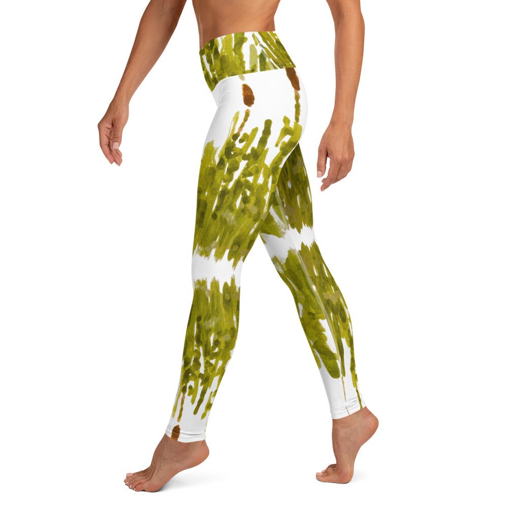 Cattail yoga leggings,high waist leggings,workout pants,gym leggings,fitness leggings,fun leggings,spandex leggings,activewear,floral leggin