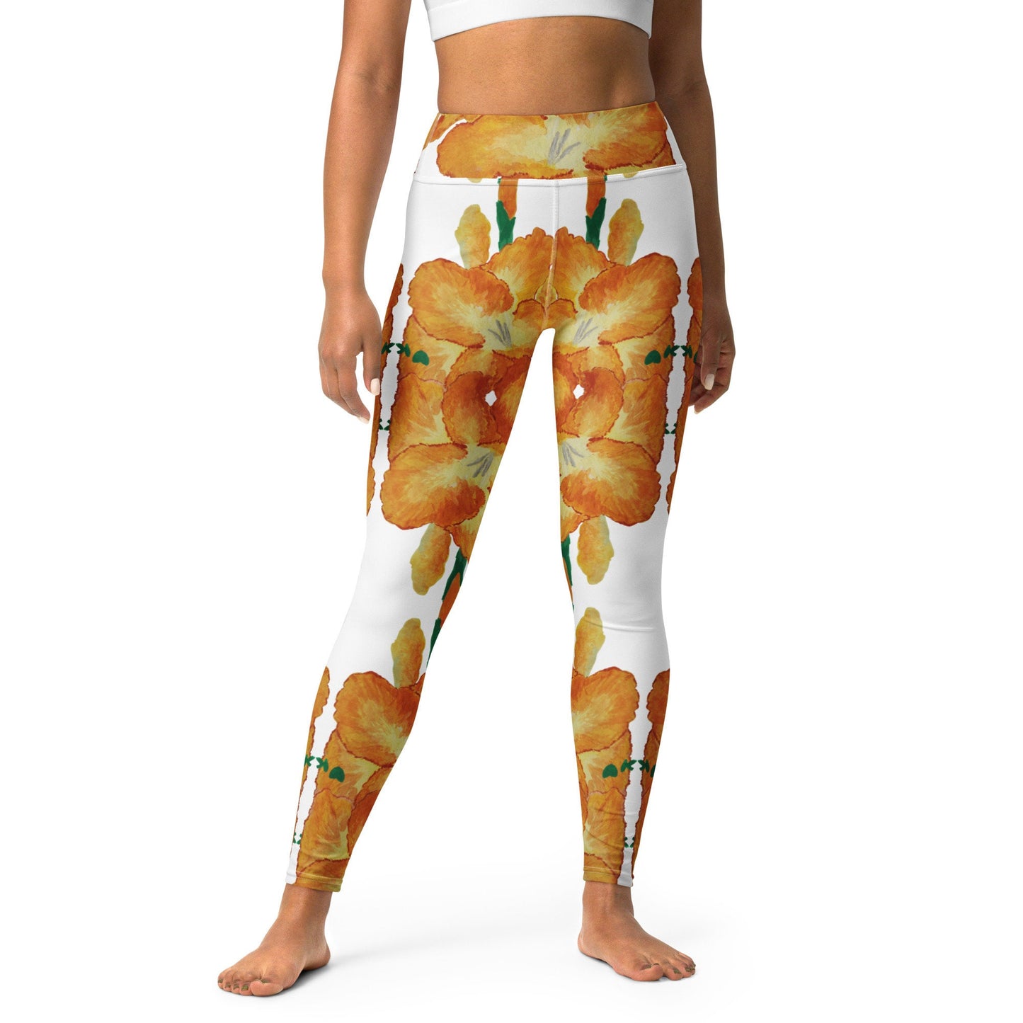 Gladiolus flower yoga leggings,fitness leggings,workout pants,gym leggings,spandex leggings,womens leggings,fun leggings,womens tights