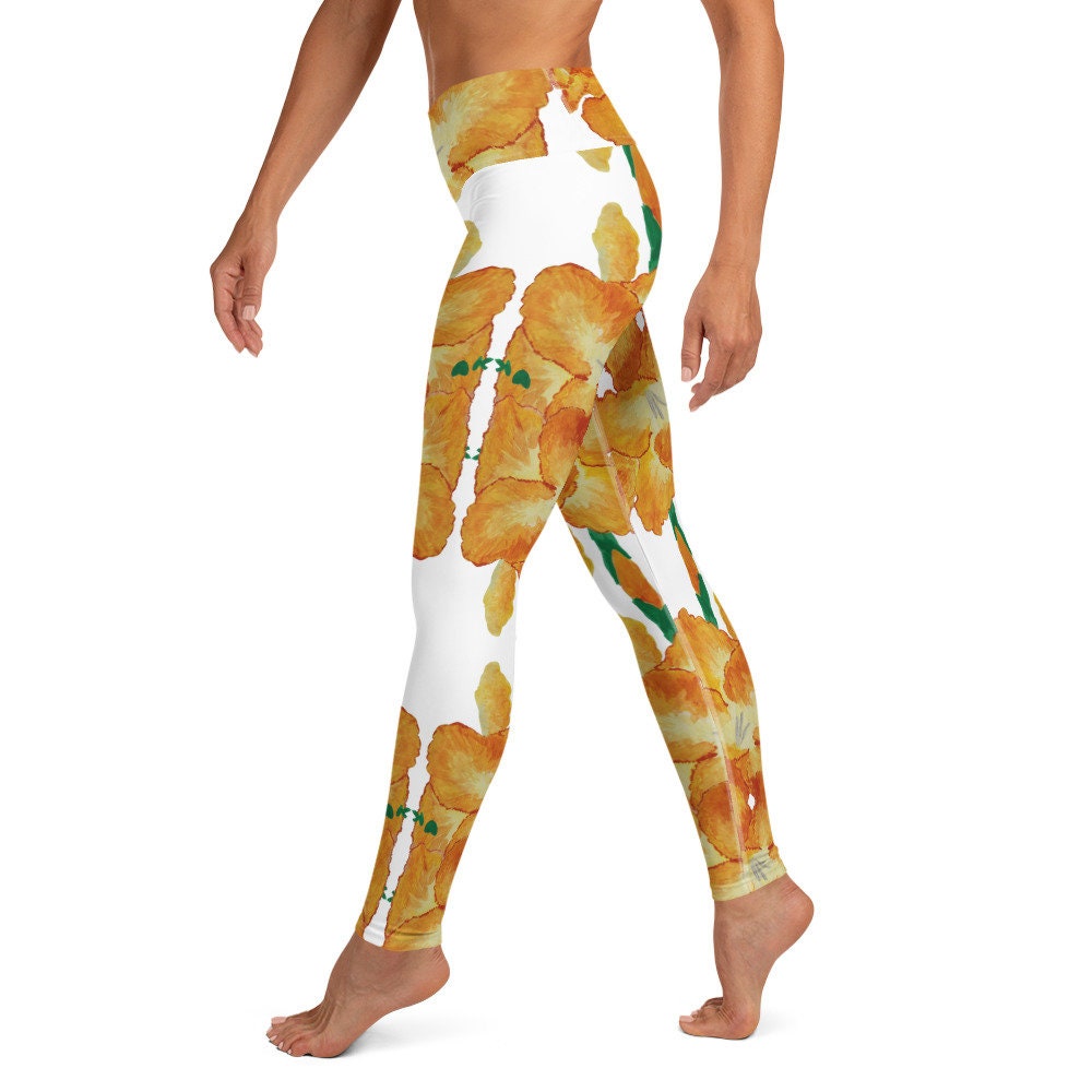 Gladiolus flower yoga leggings,fitness leggings,workout pants,gym leggings,spandex leggings,womens leggings,fun leggings,womens tights